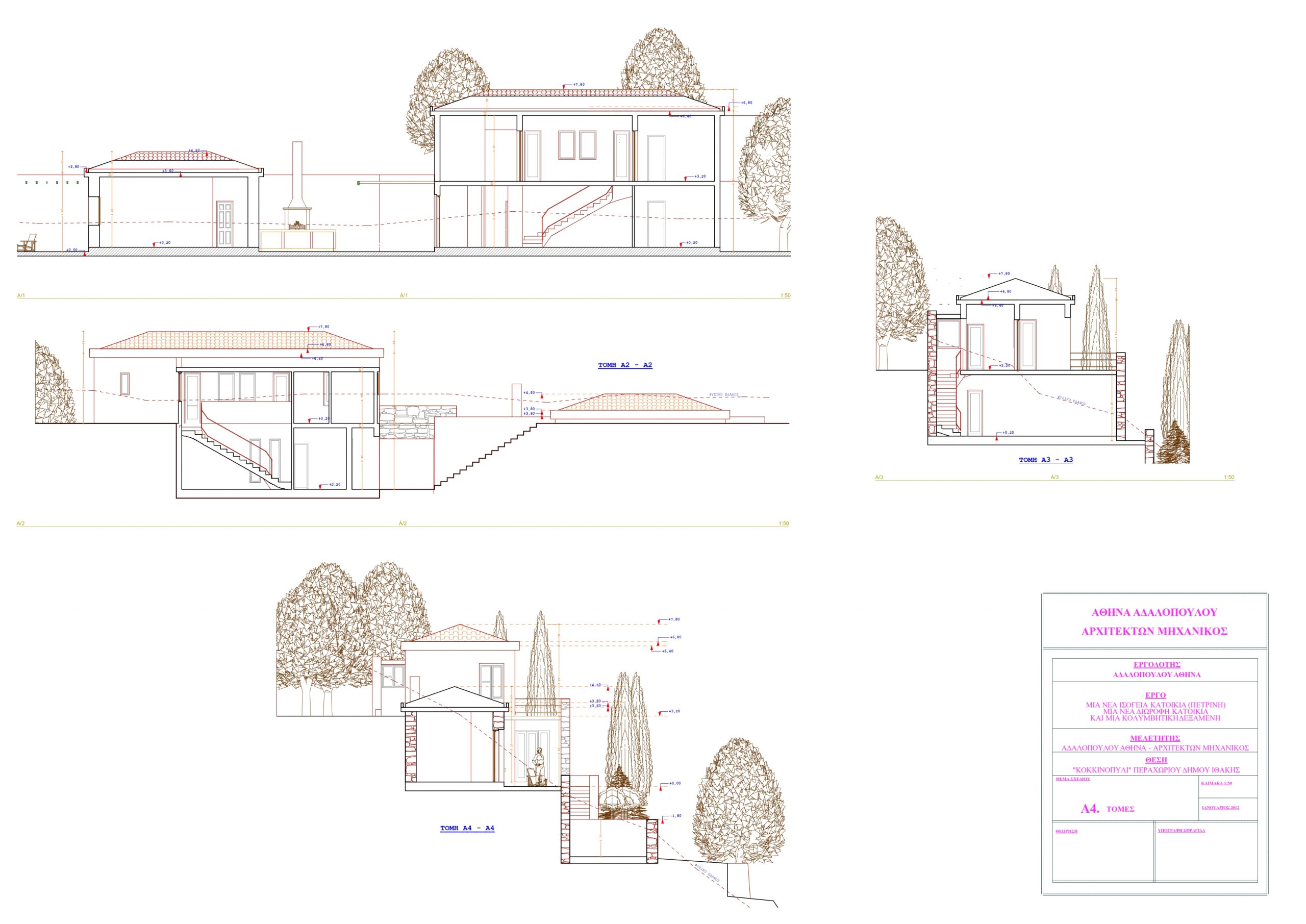 Digital house plans from land for sale Ithaca Greece Perachori