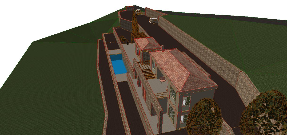Digital design of house on land for sale in Ithaca Greece Perachori