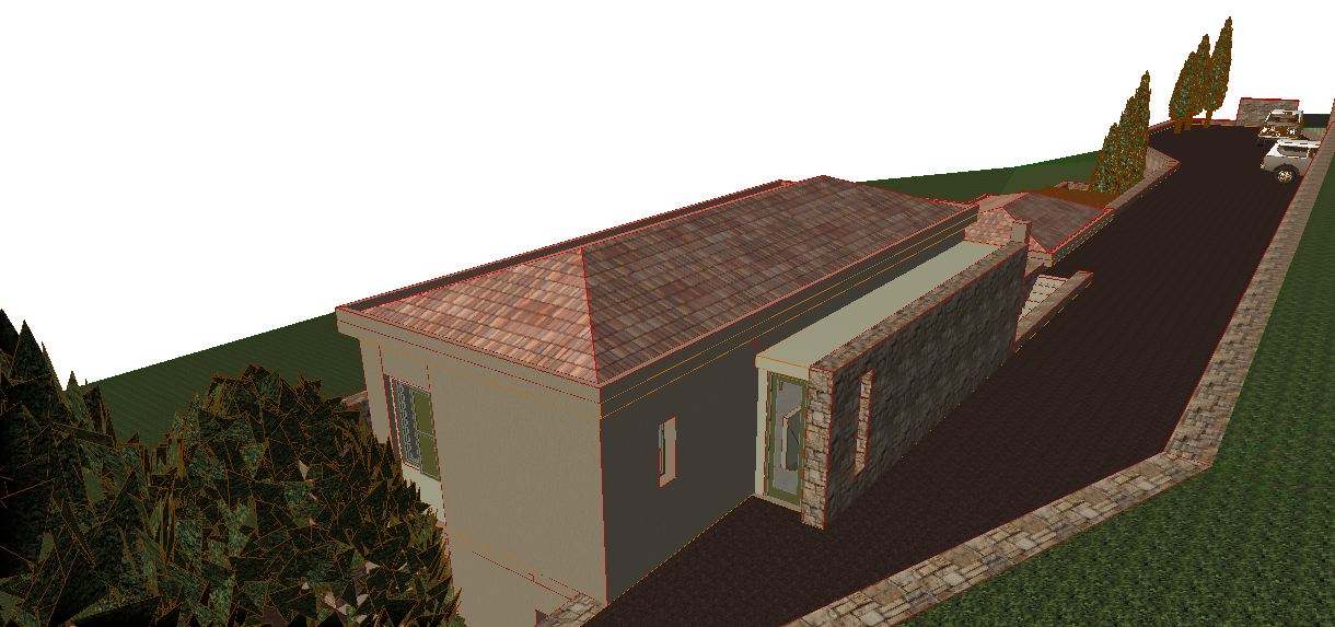 Digital design of house on land for sale in Ithaca Greece Perachori
