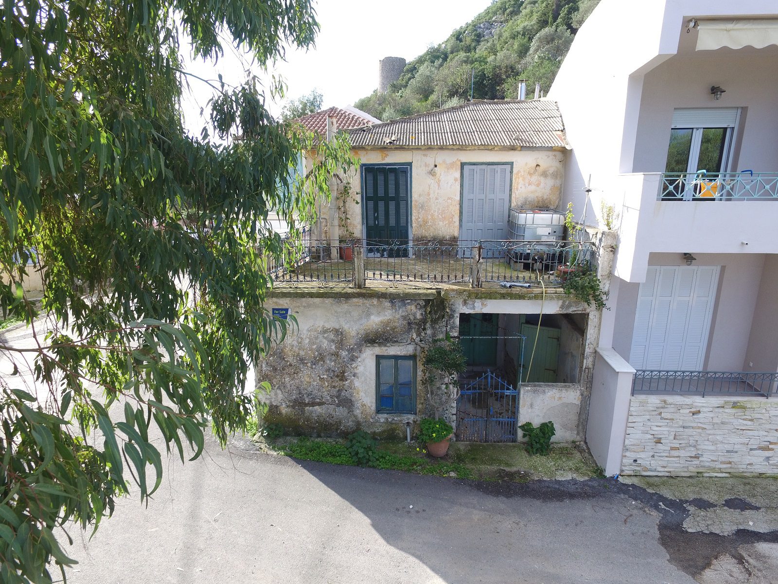 Aerial view of house for sale in Ithaca Greece Frikes