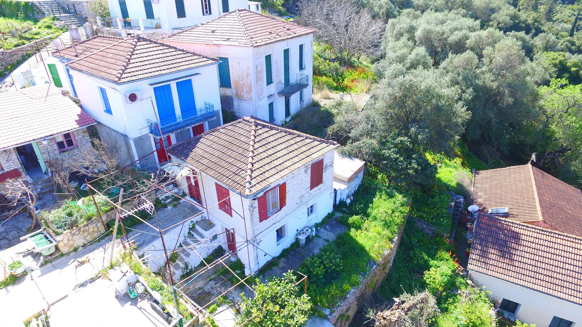 Aerial view of land for sale in Ithaca Greece
