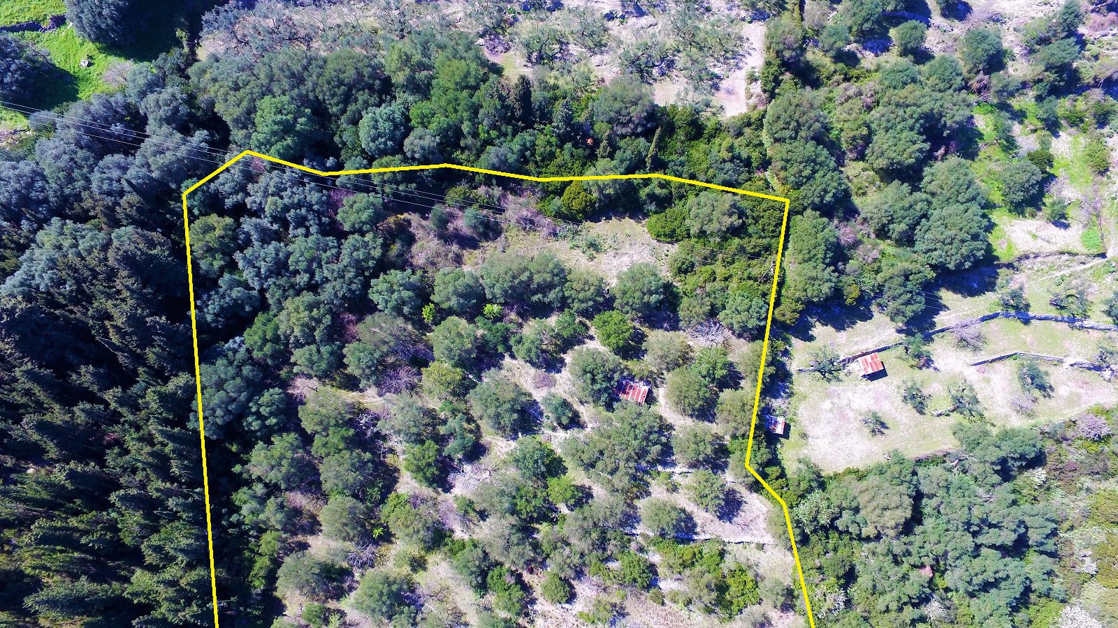 Aerial and border of land for sale on Ithaca Greece, Pilikata