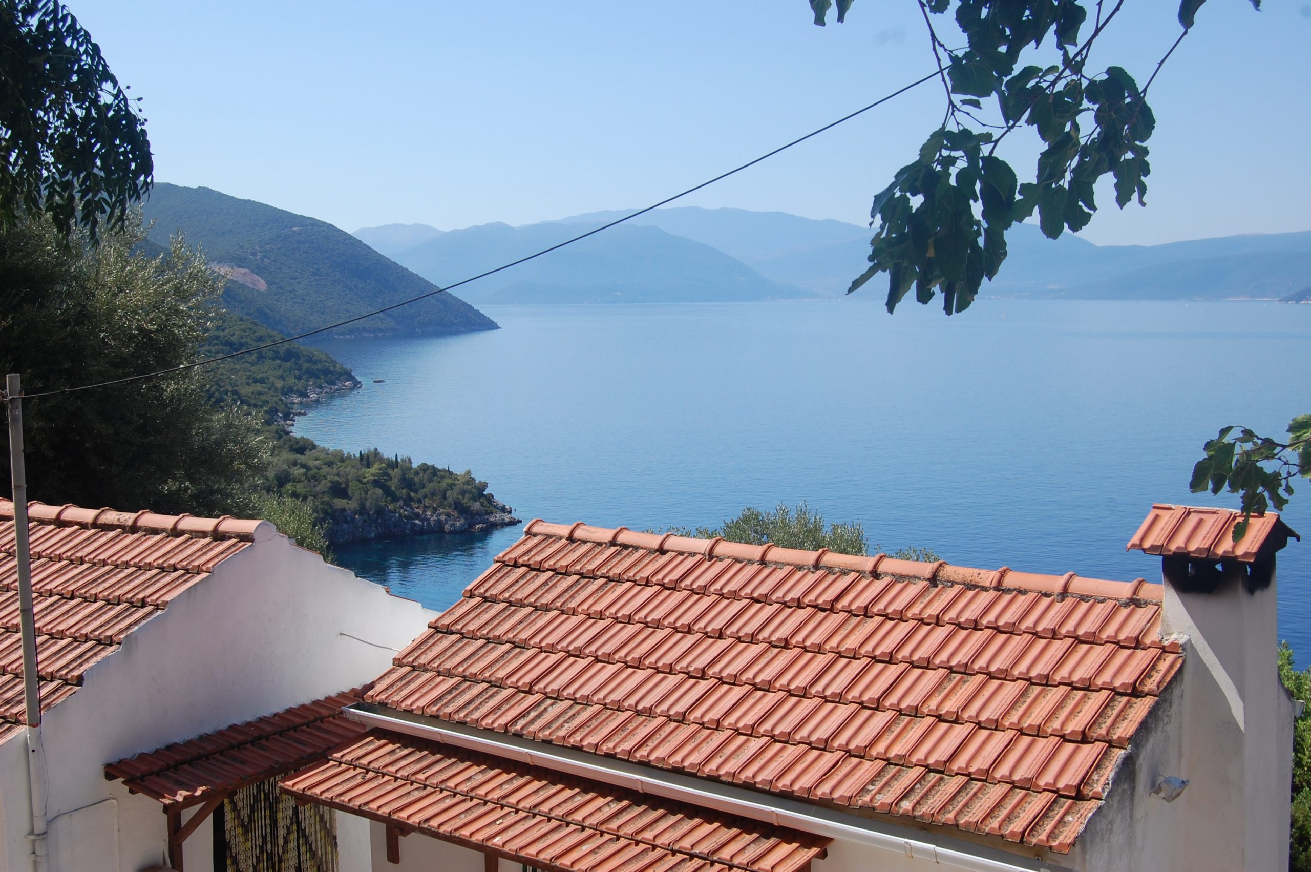 Landscape and terrain and sea view of land for sale Ithaca Greece
