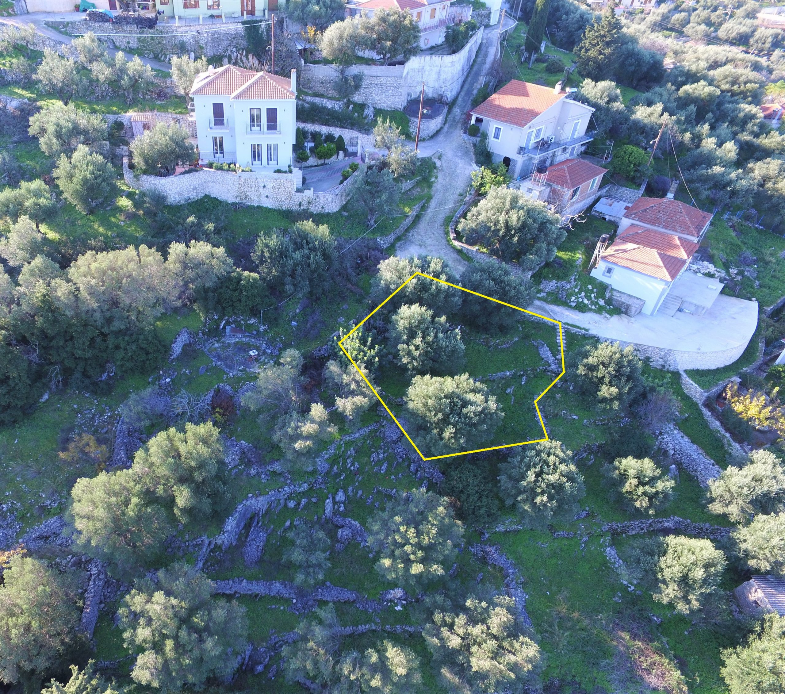 Aerial view of land for sale Ithaca Greece