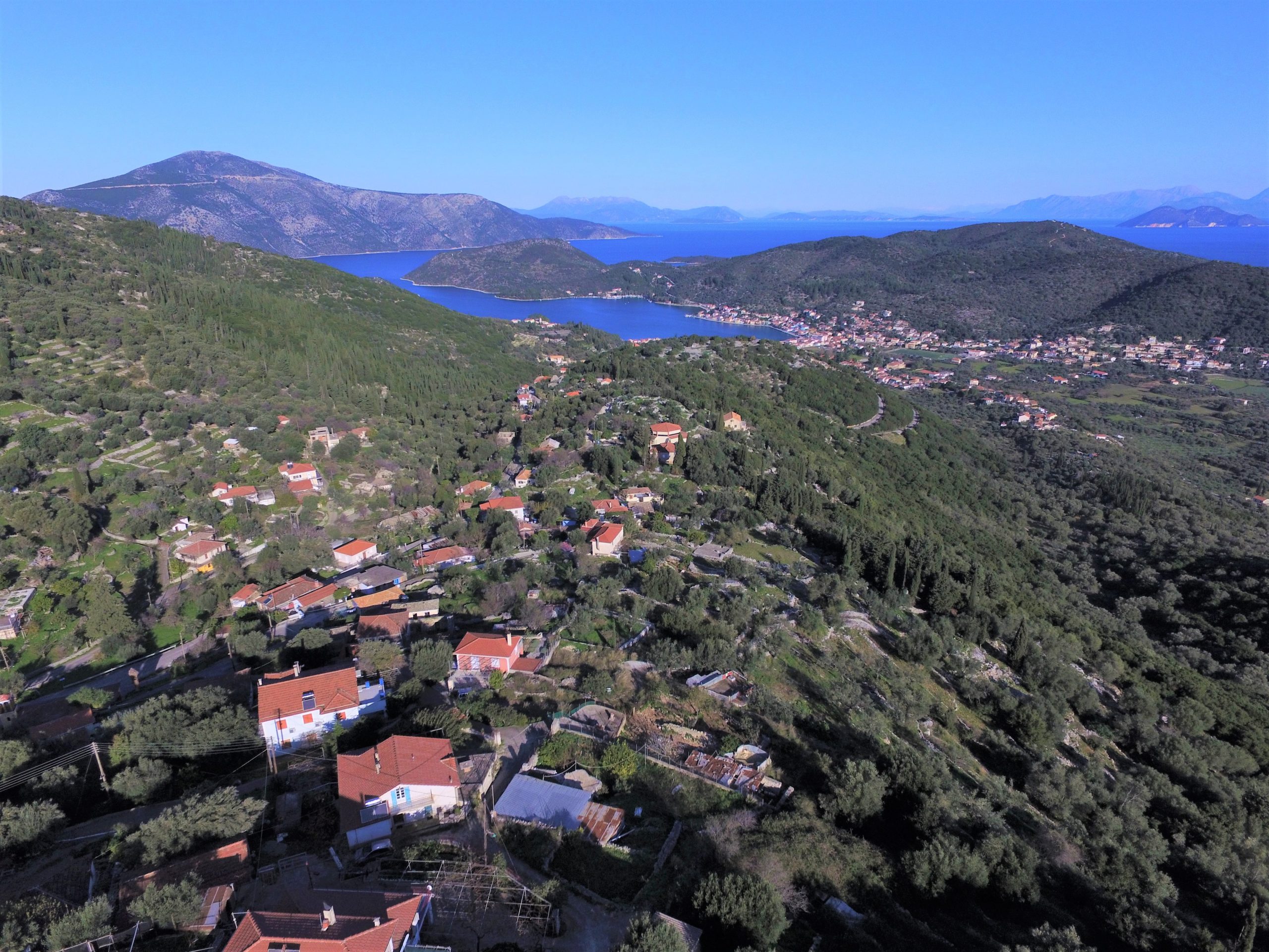 Landscape and terrain of land for sale on Ithaca Greece