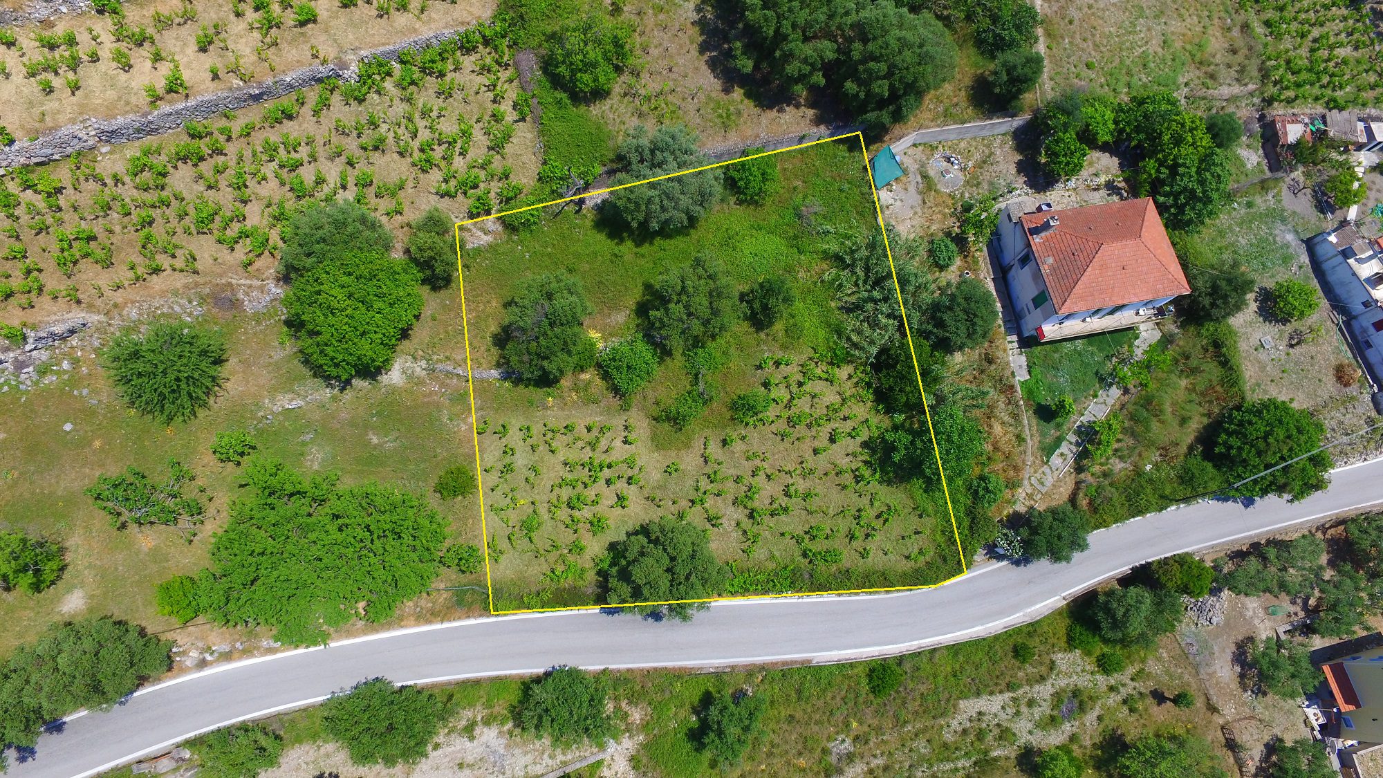 Aerial view of land for sale on Ithaca Greece