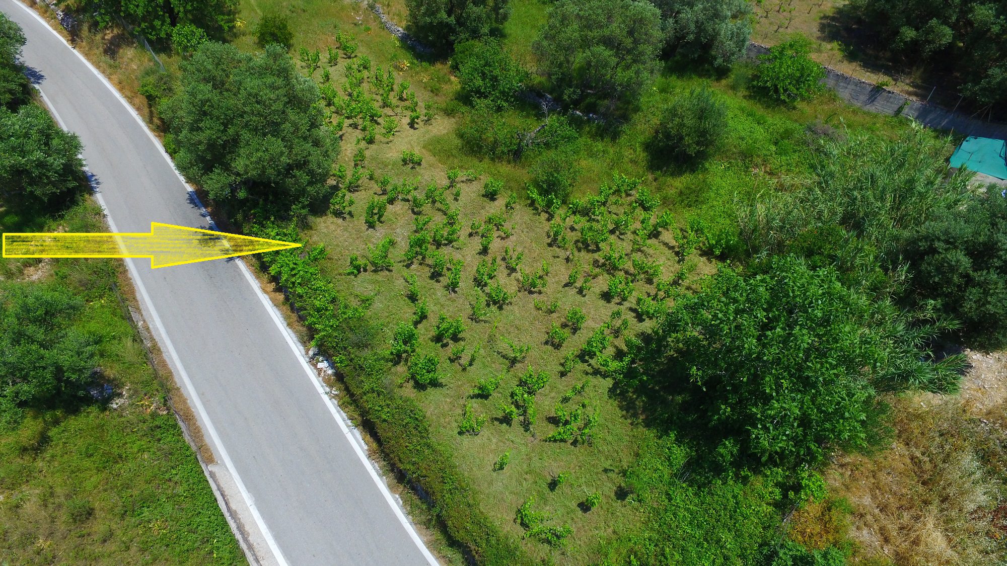 Aerial landscape of land for sale Ithaca Greece Stavros
