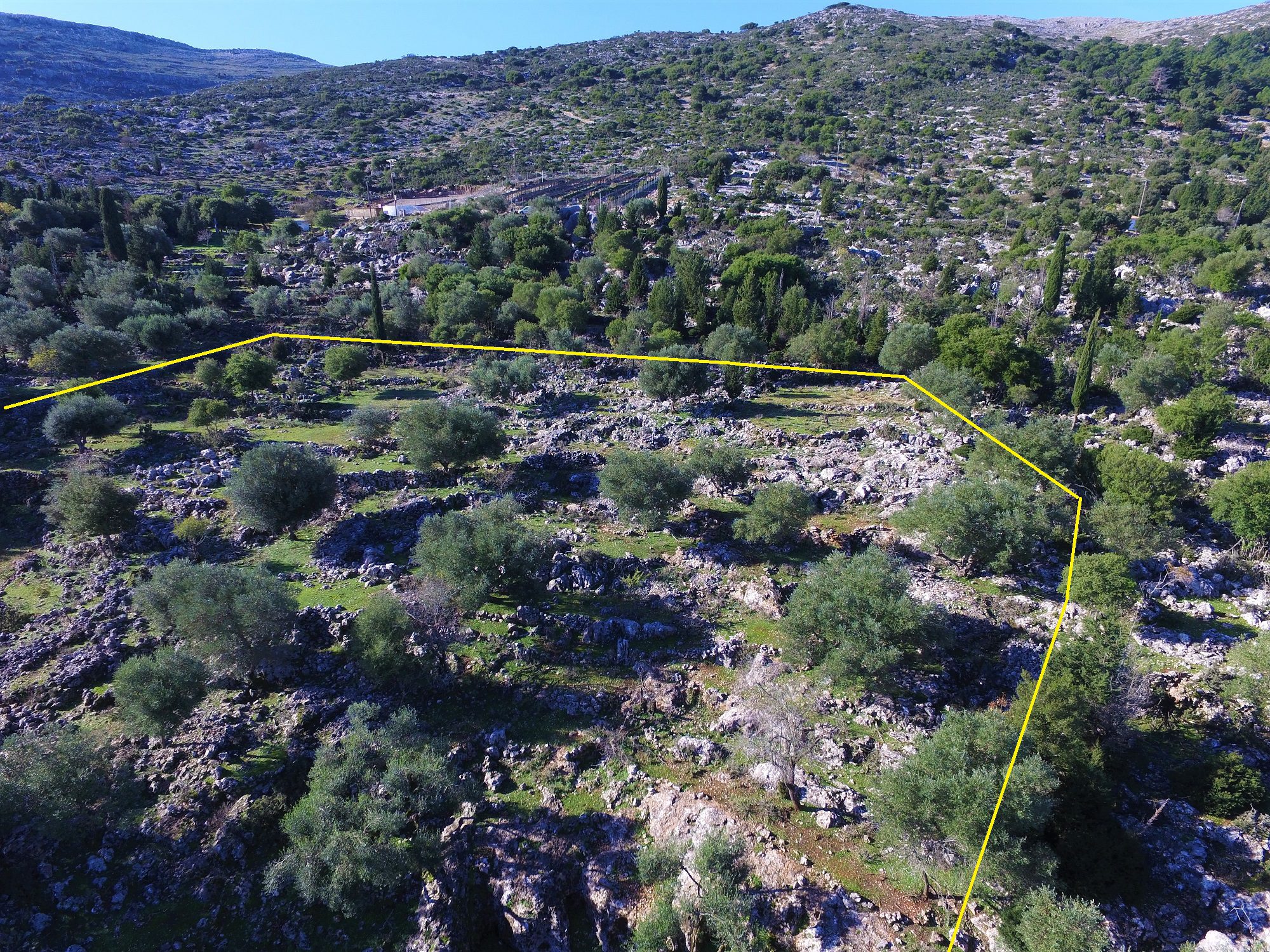 Aerial view of land for sale Ithaca Greece