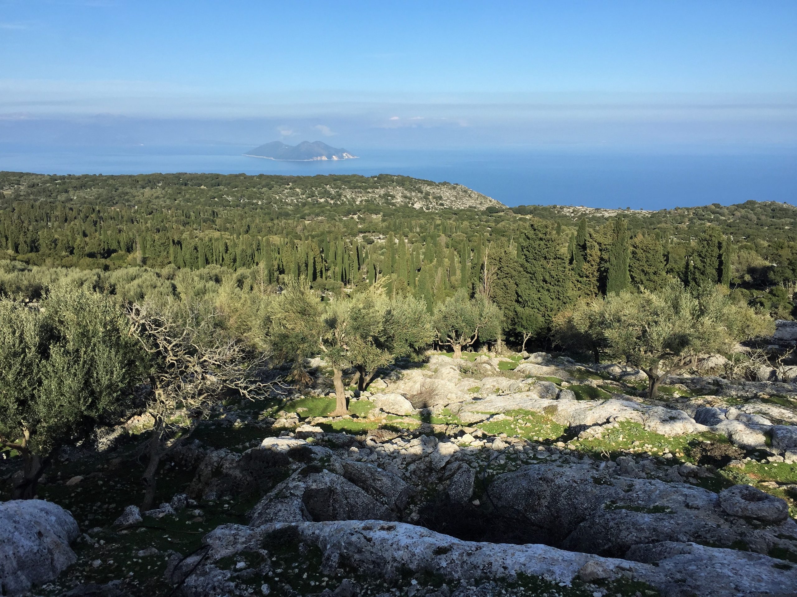 Landscape and terrain of land for sale on Ithaca Greece