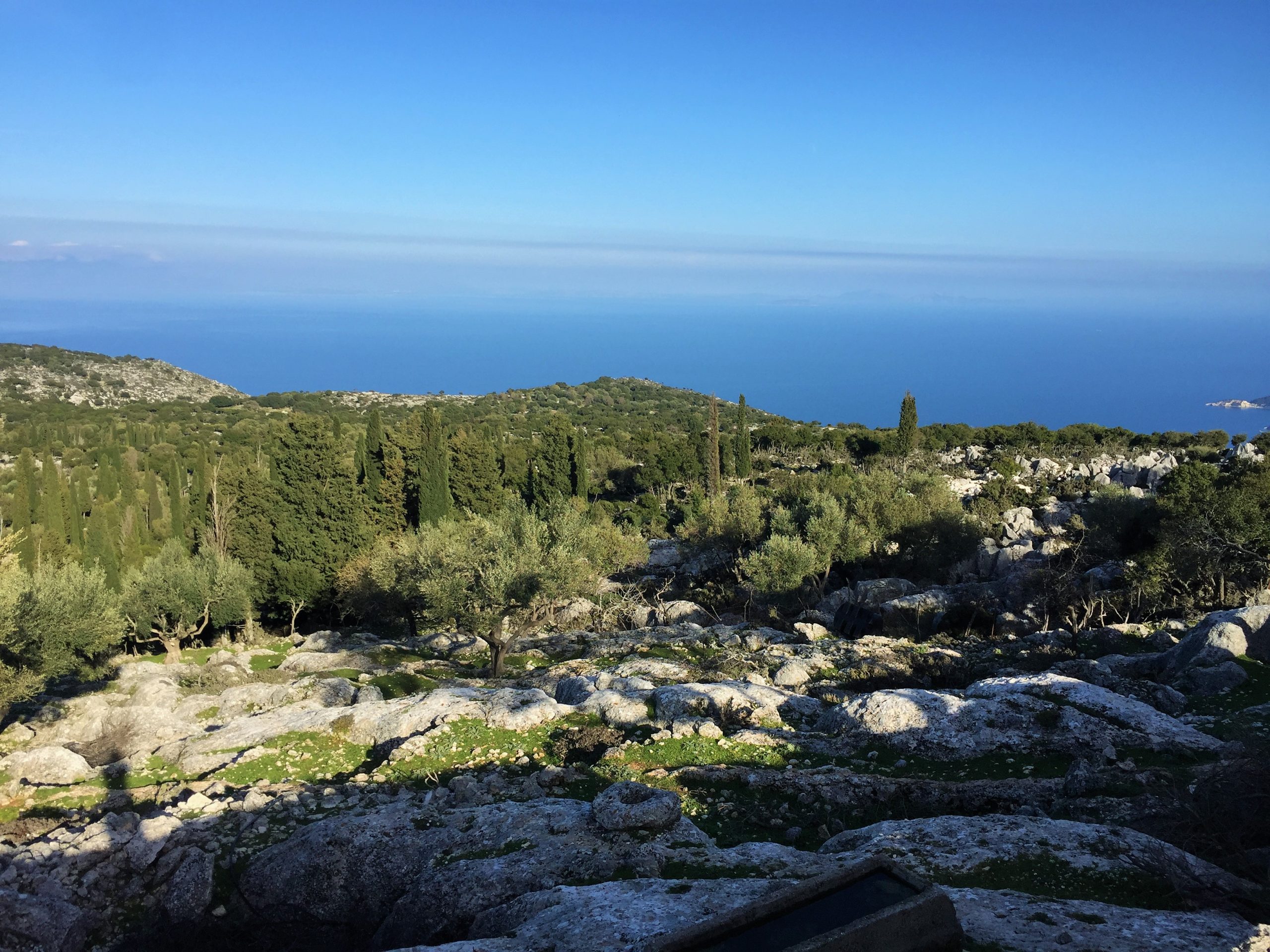 Landscape and terrain of land for sale on Ithaca Greece