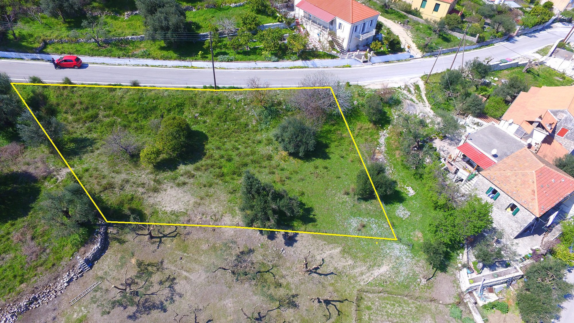 Aerial view of land for sale Ithaca Greece