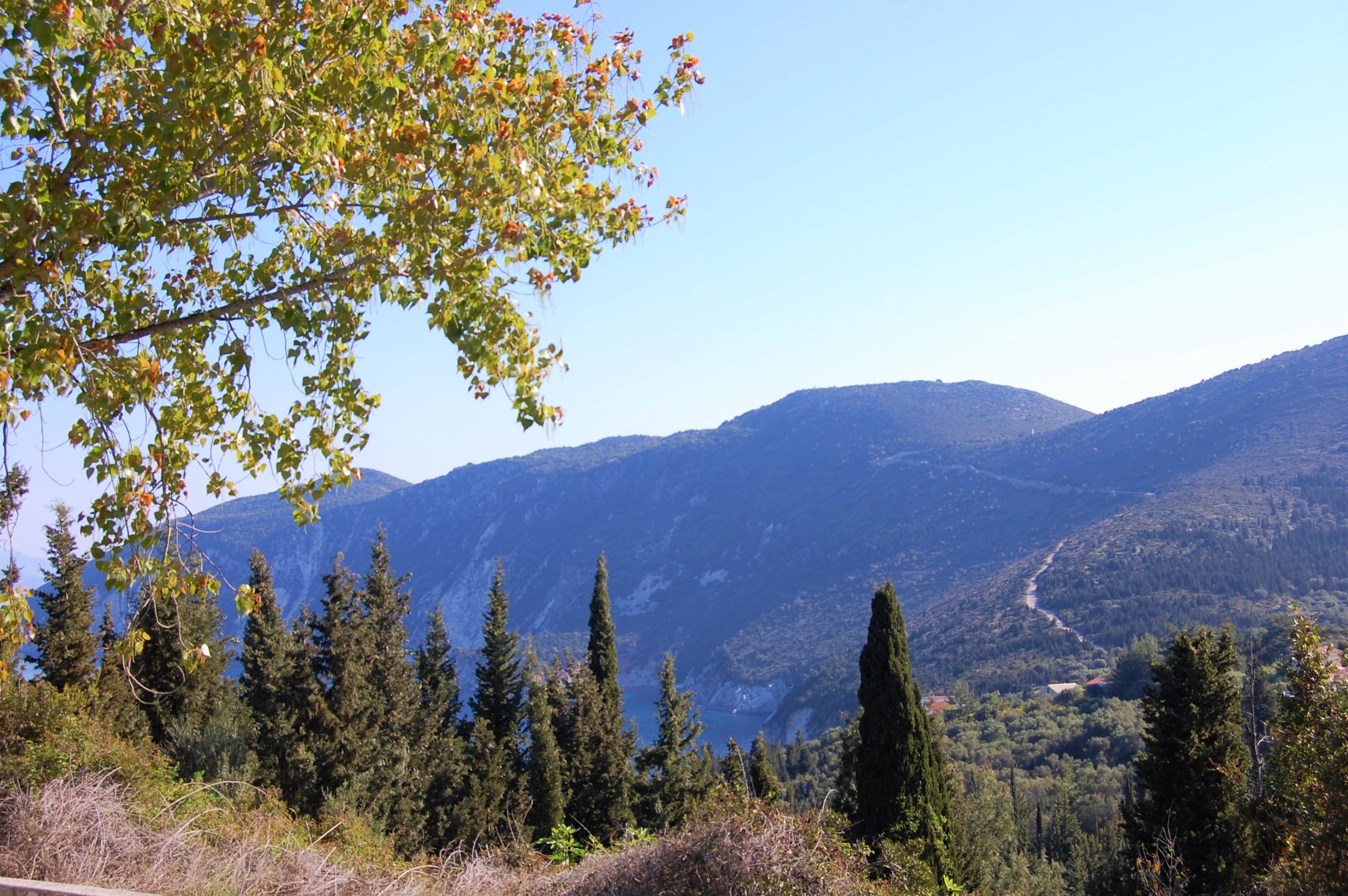 Sea view of land for sale in Ithaca Greece Kolleri