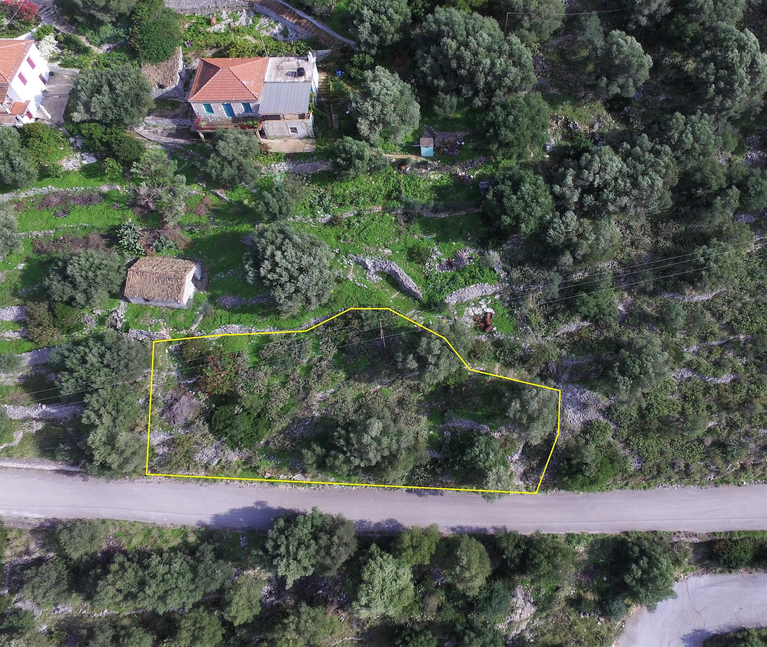 Aerial view of land for sale on Ithaca Greece
