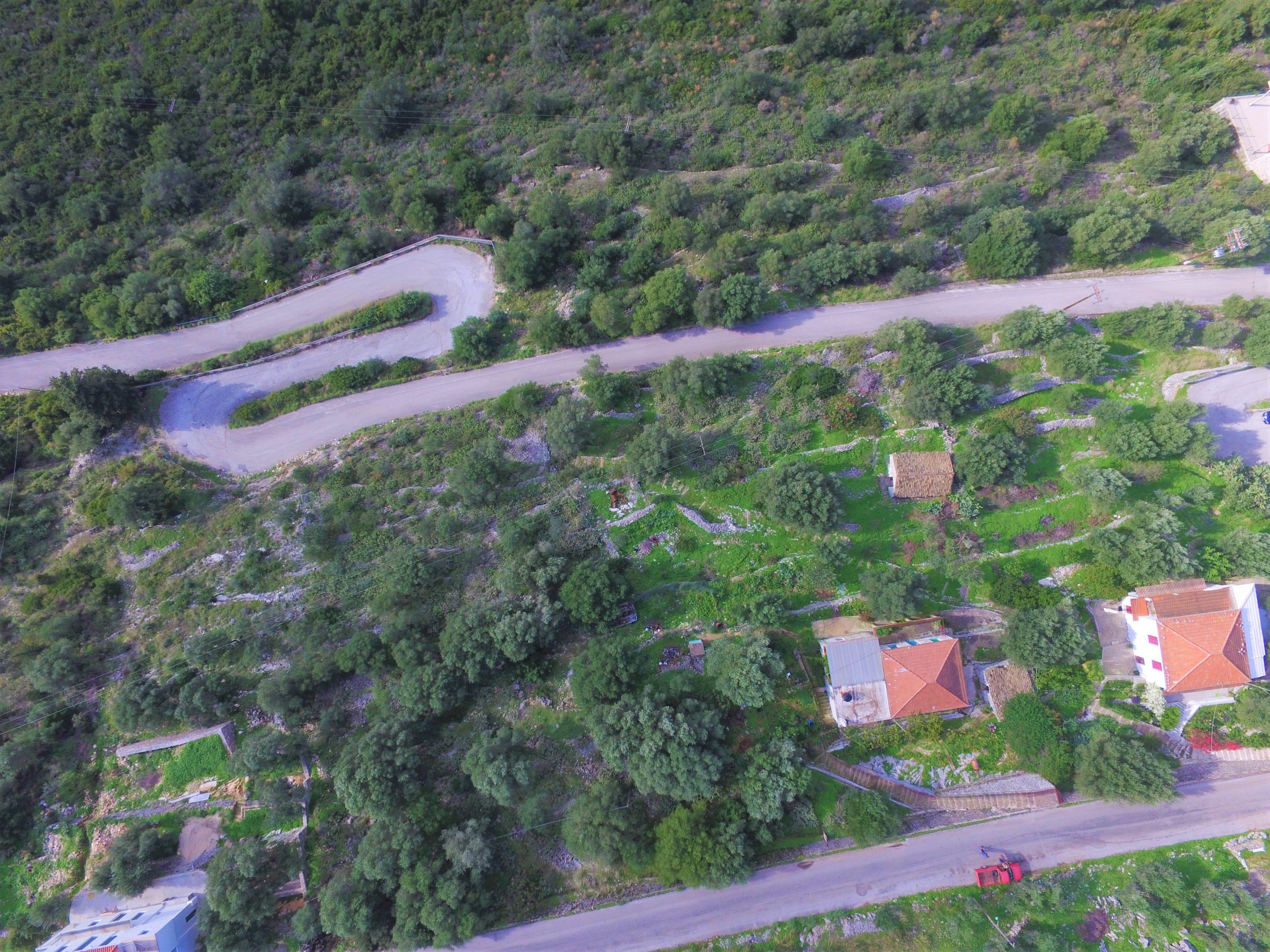Aerial views of land for sale Ithaca Greece, Stavros
