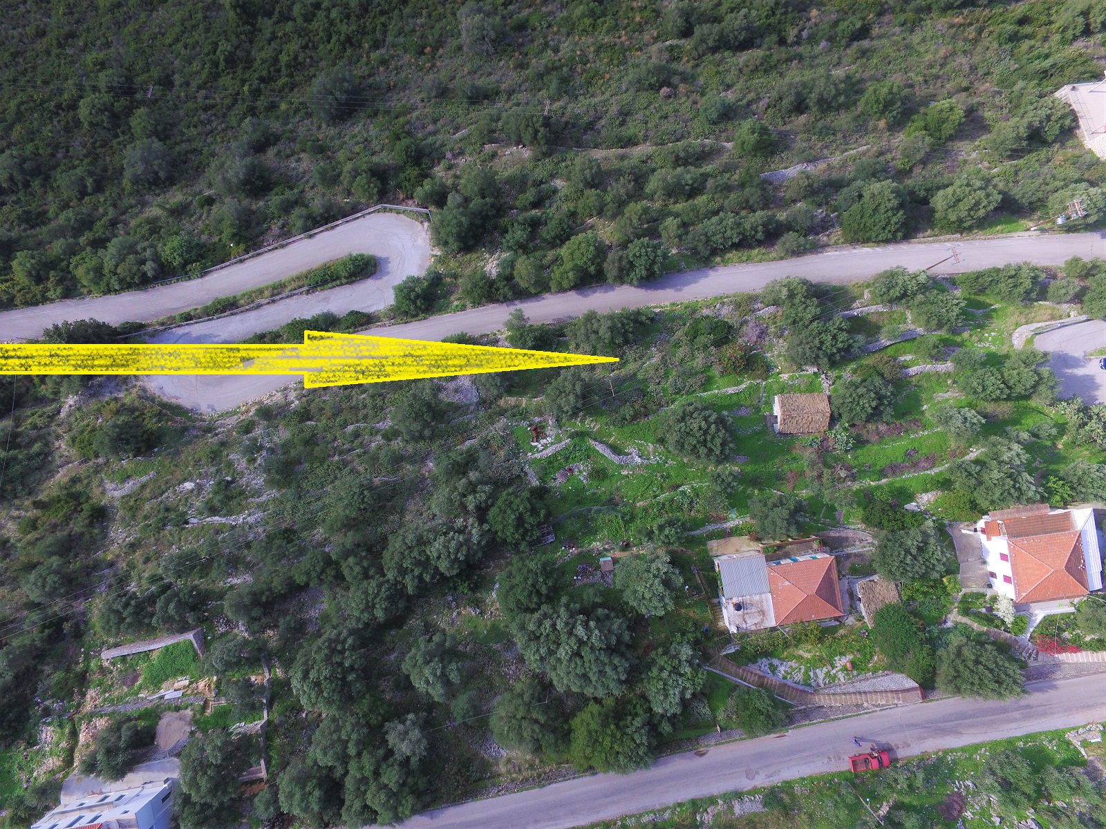 Aerial views of land for sale Ithaca Greece, Stavros