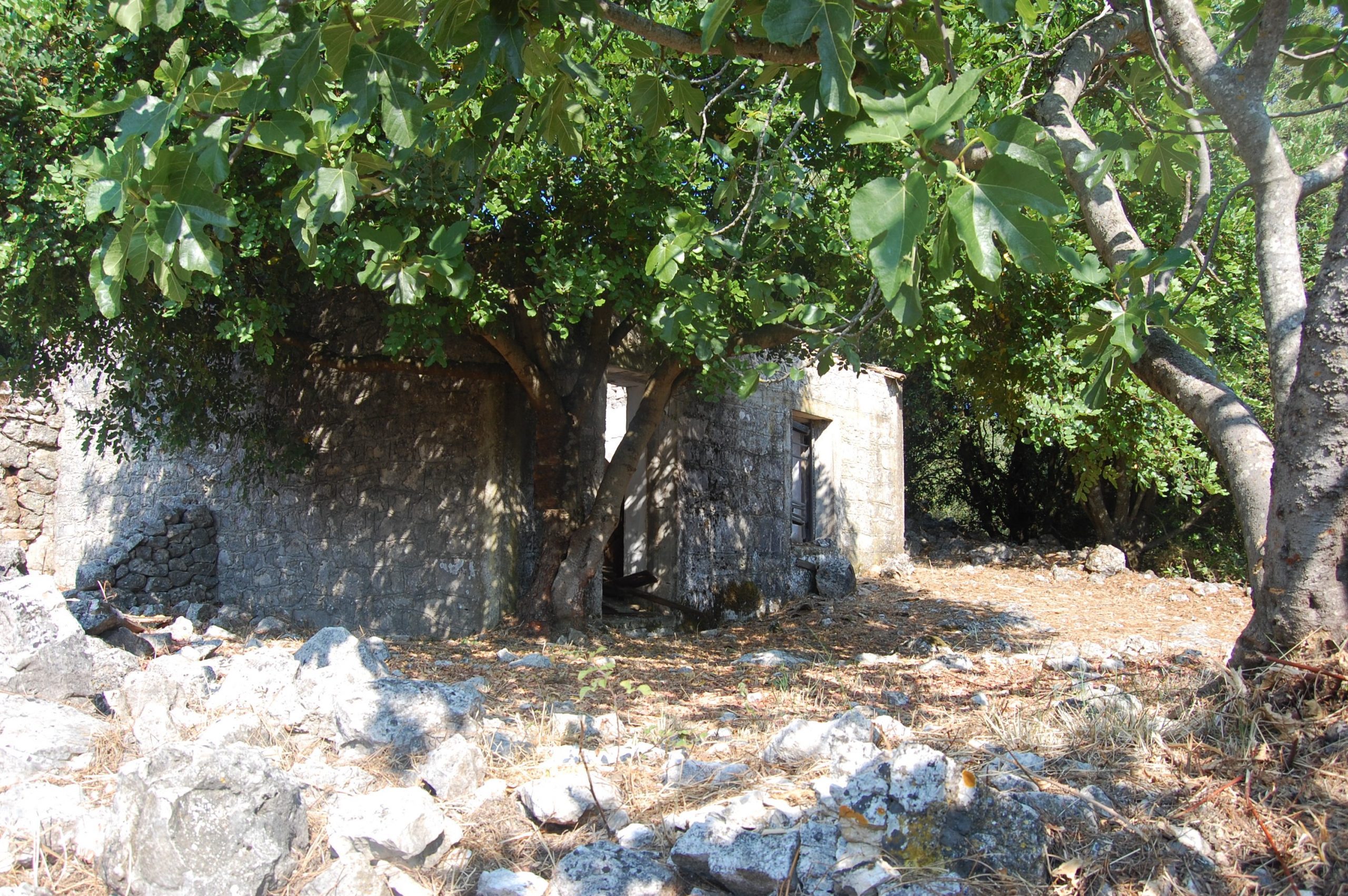 Exterior view of ruins and house for sale in Ithaca Greece