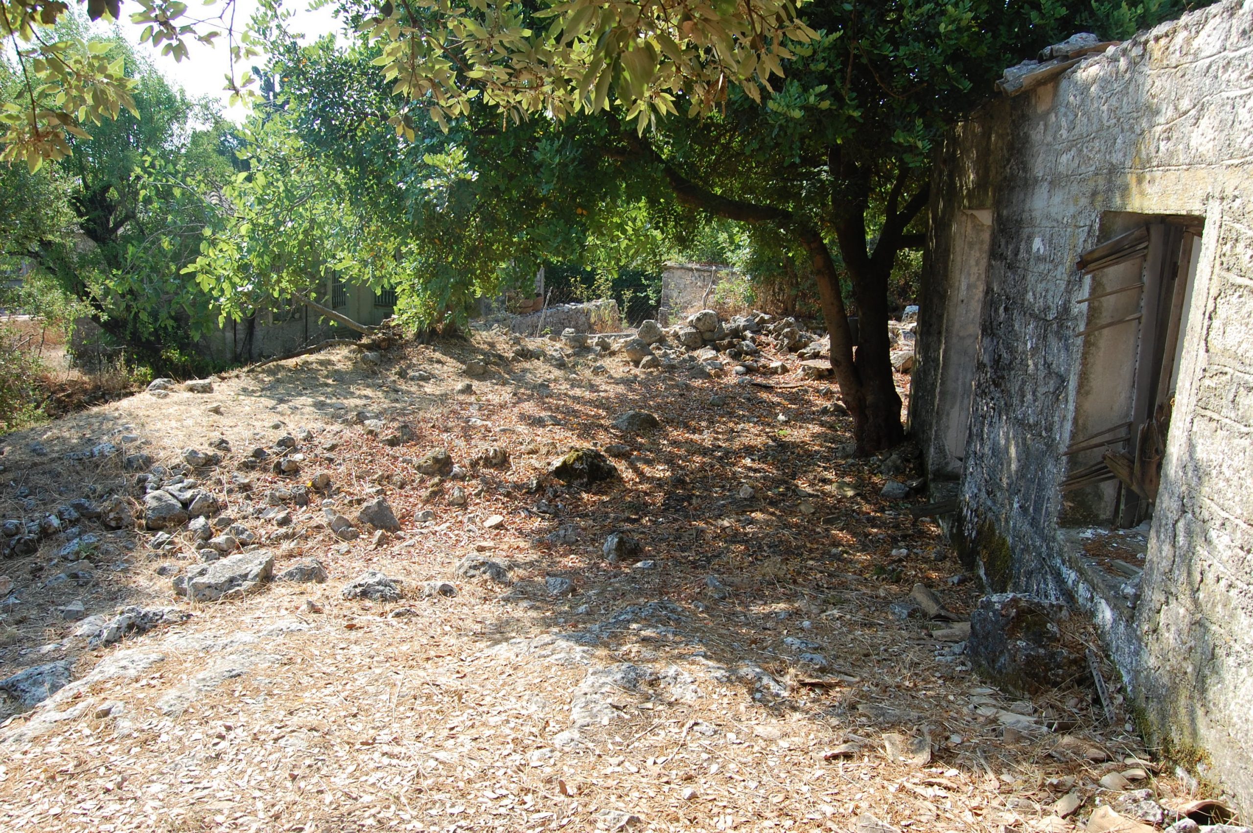 Exterior view of ruins and house for sale in Ithaca Greece