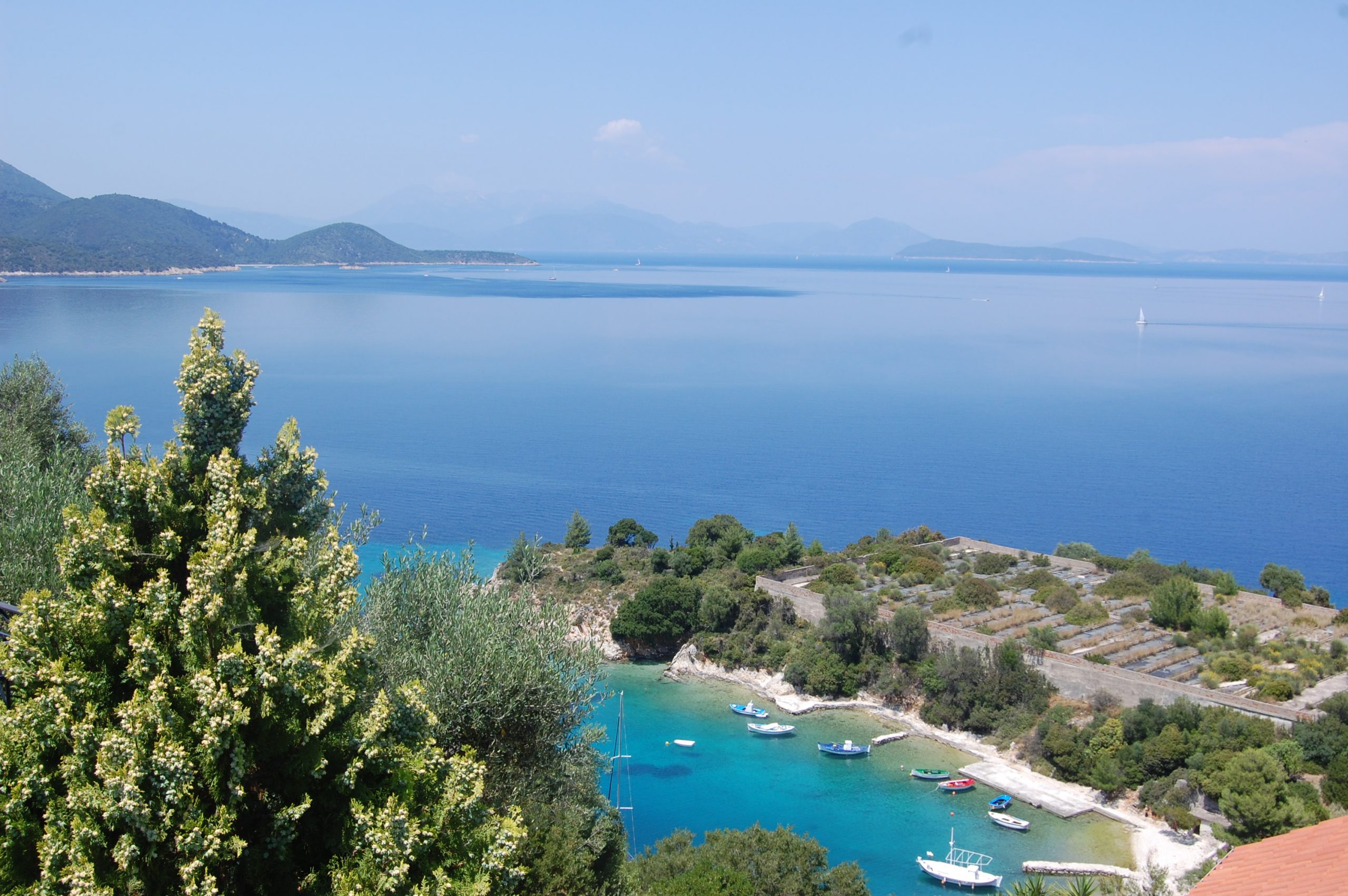 Aerial view of land for sale in Ithaca Greece, Kioni