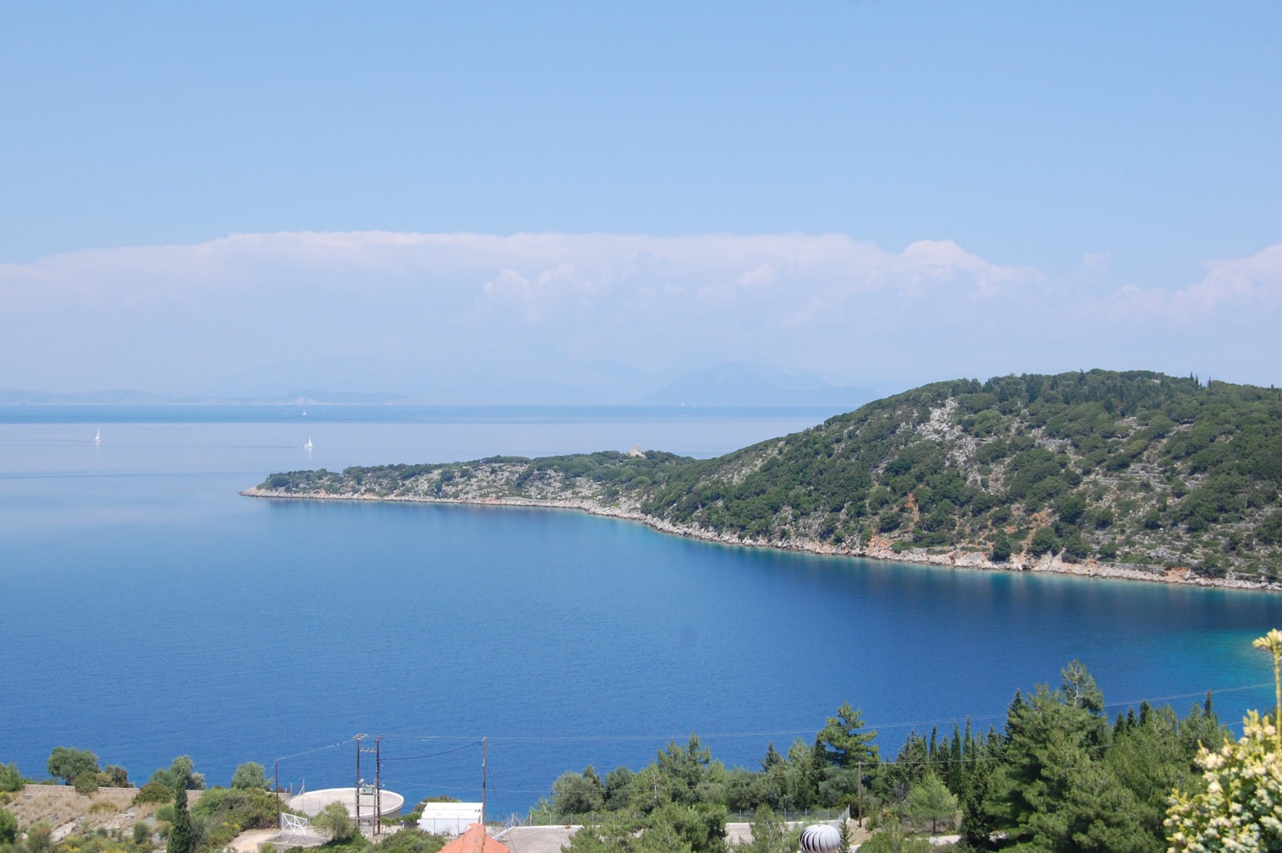 Aerial view of land for sale in Ithaca Greece, Kioni