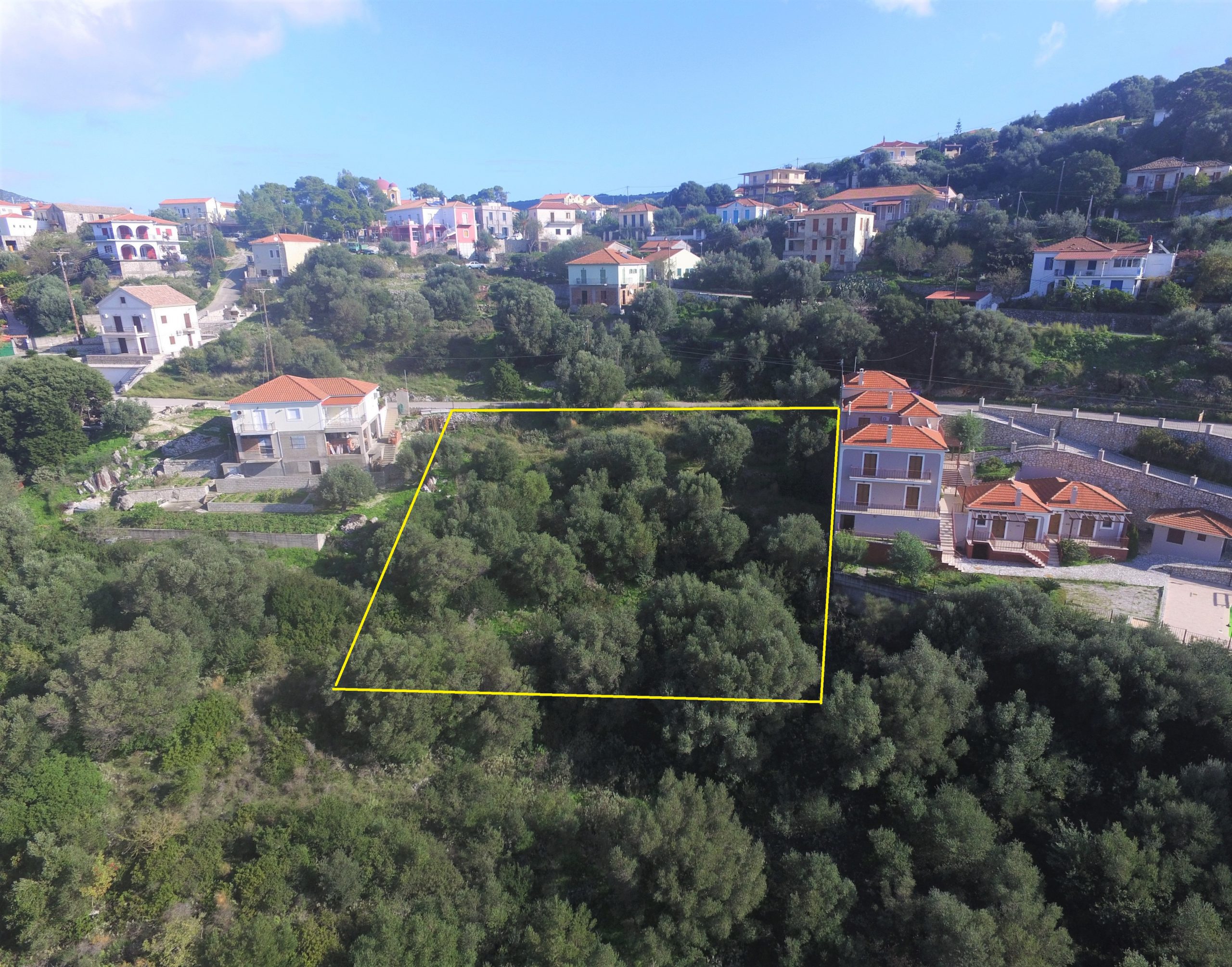 Aerial view of land for sale on Ithaca Greece