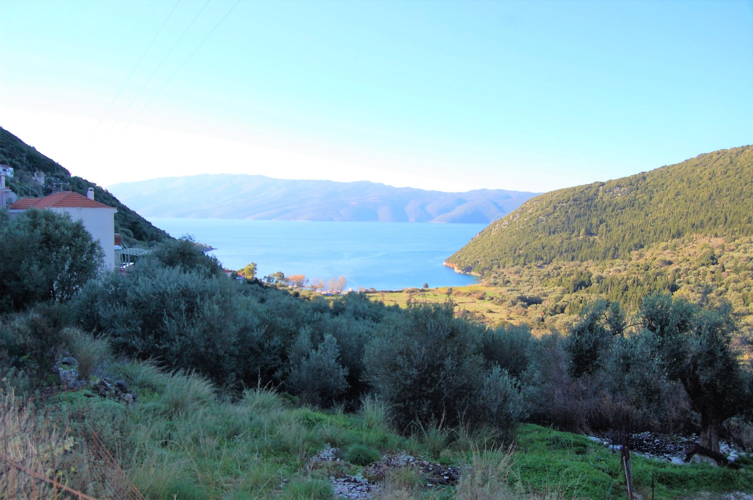 Landscape and terrain of land for sale on Ithaca Greece