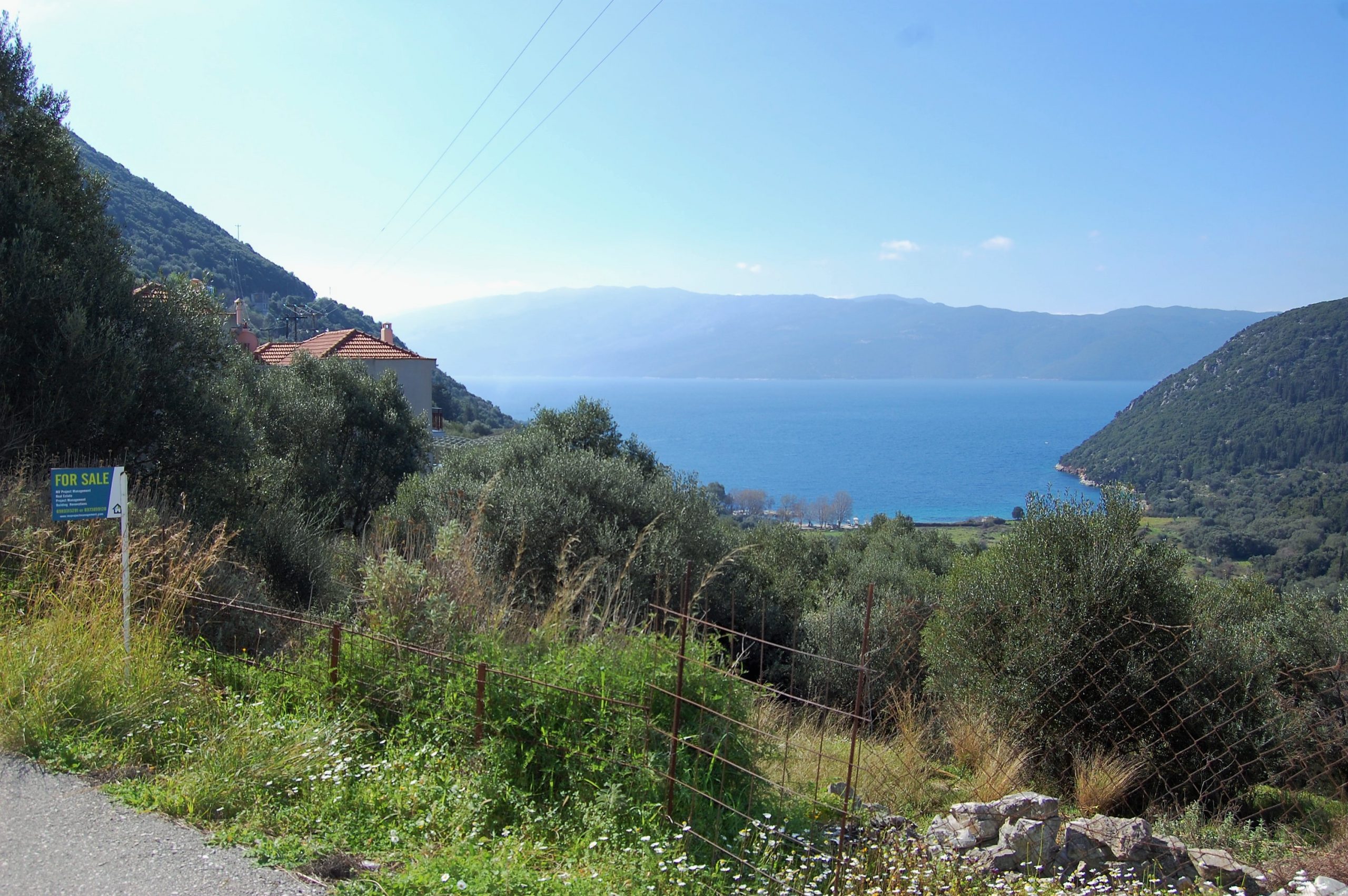 Landscape and terrain of land for sale on Ithaca Greece