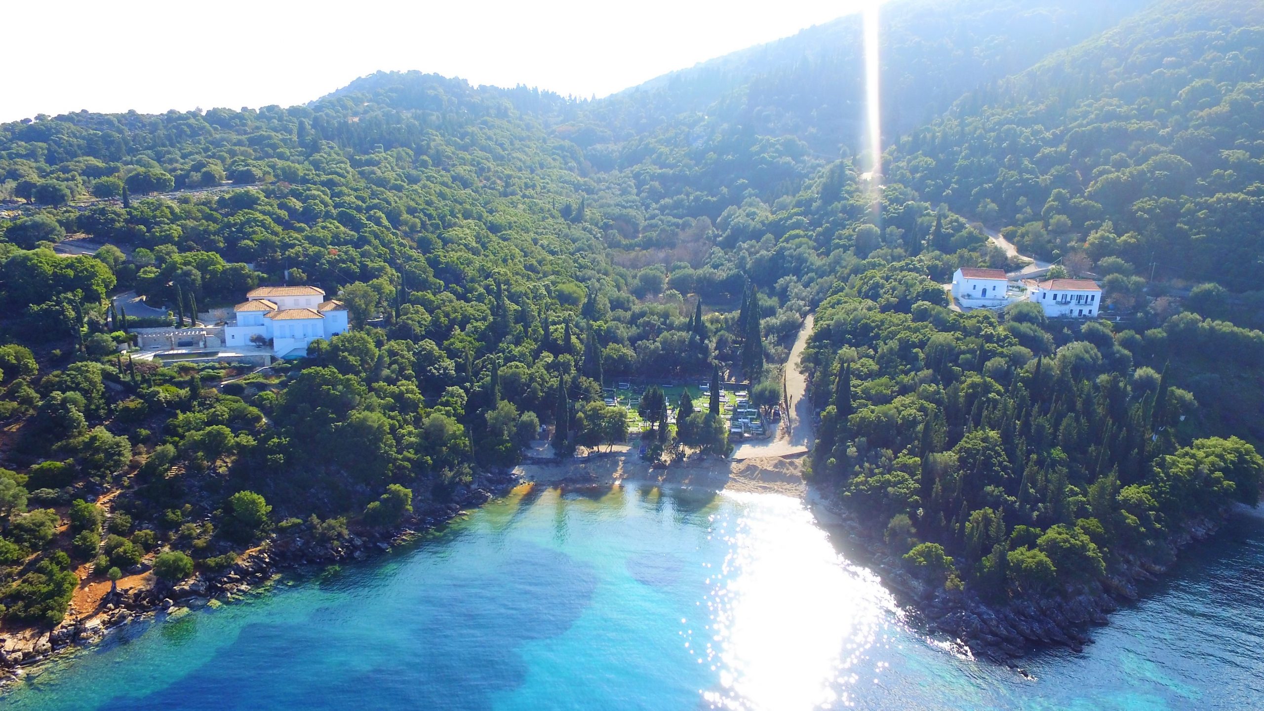 Aerial view of land for sale in Ithaca Greece, Kioni