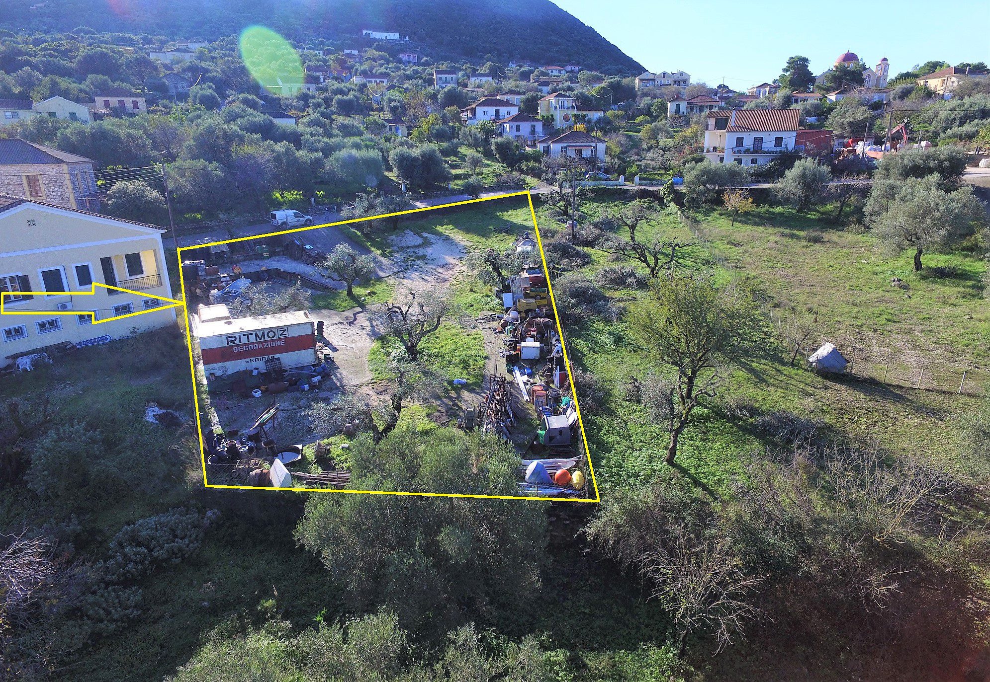 Aerial view land for sale in Ithaca Greece