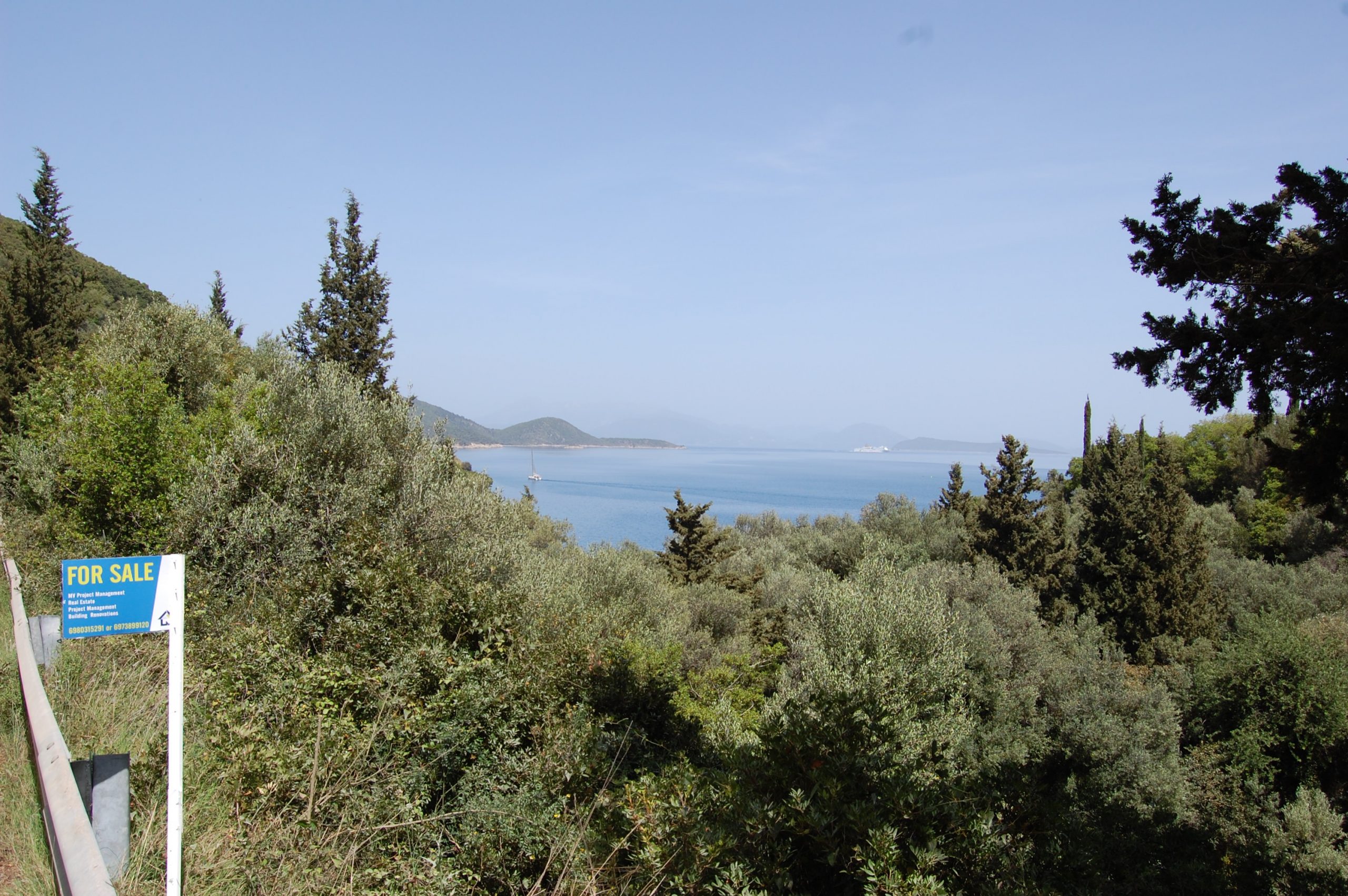 Landscape and terrain of land for sale on Ithaca Greece