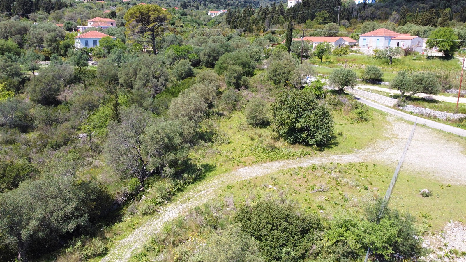 Aerial view of land for sale Ithaca Greece, Lahos
