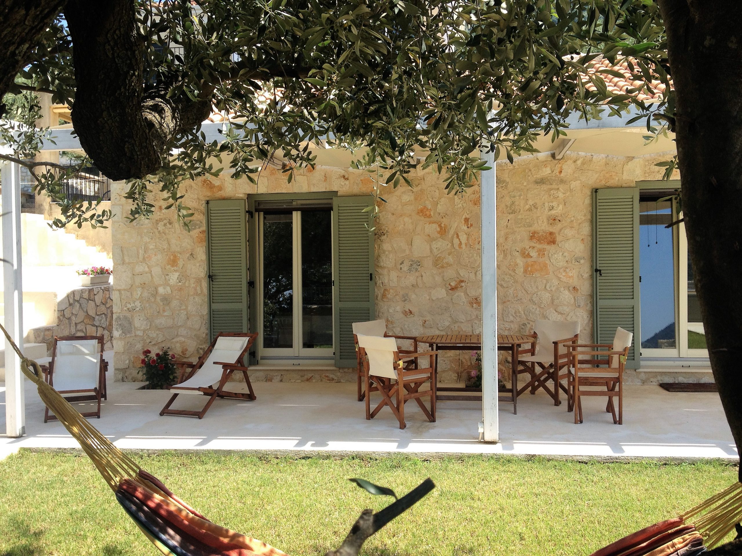 Stone facade of Kouvarata for rent MV Properties Ithaca Greece