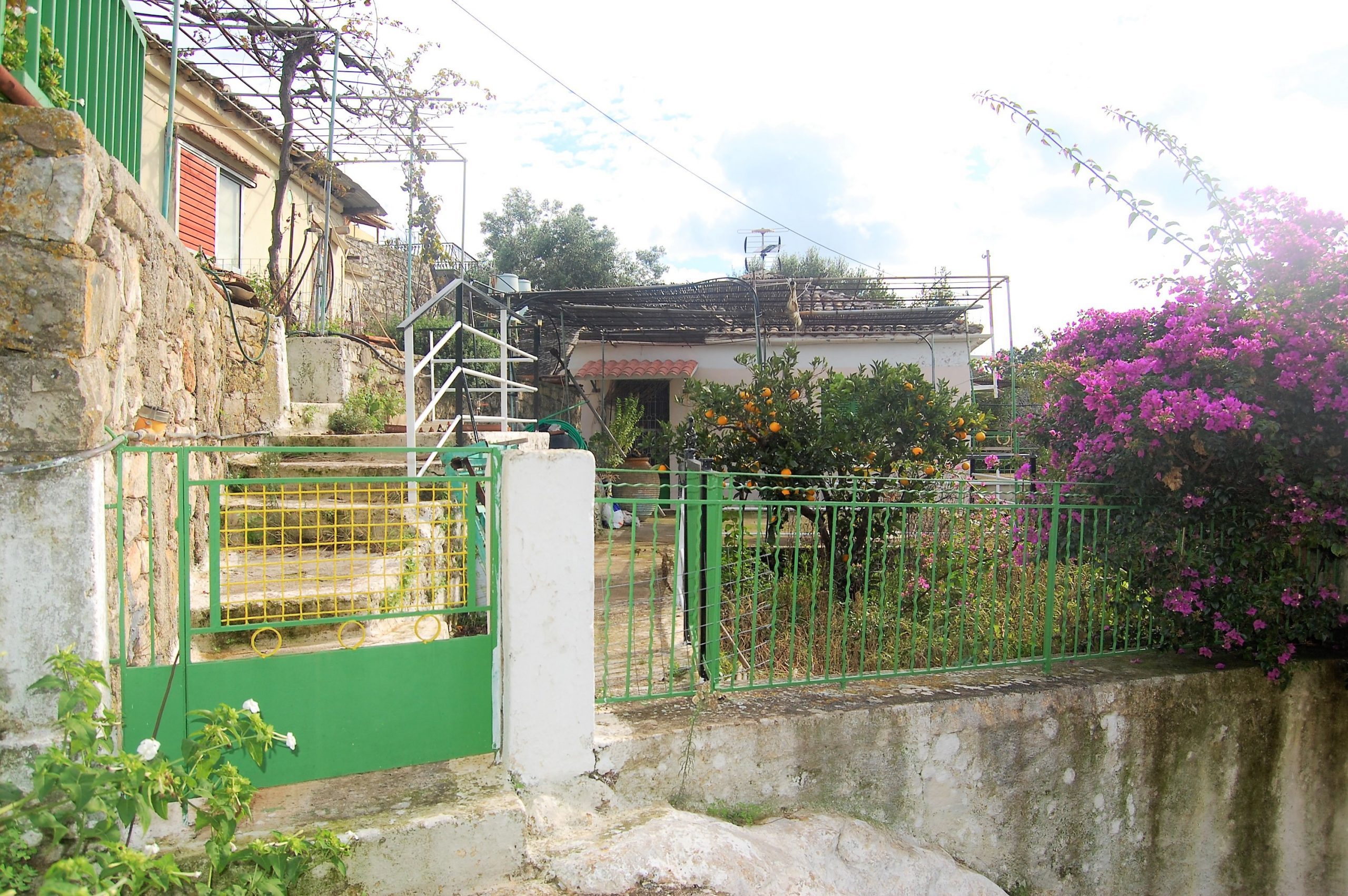 Outside terrace of house for sale in Ithaca Greece, Vathi