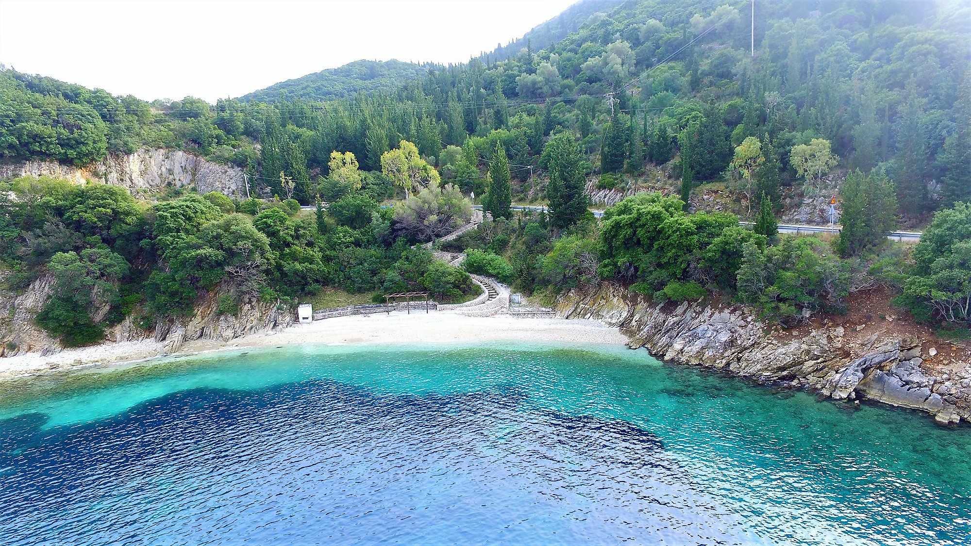 Aerial view of house for rent Ithaca Greece, Frikes