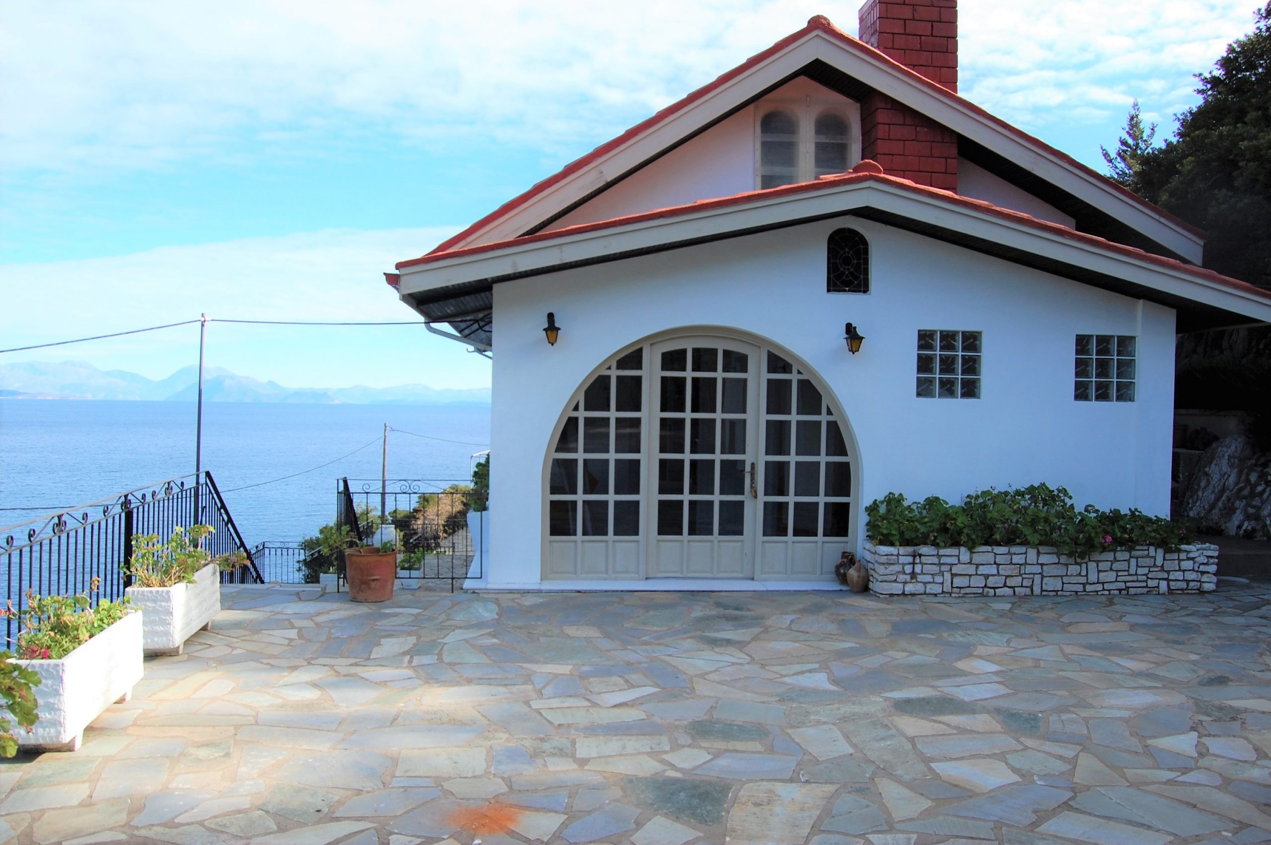 Exterior facade of house for rent Ithaca Greece, Frikes