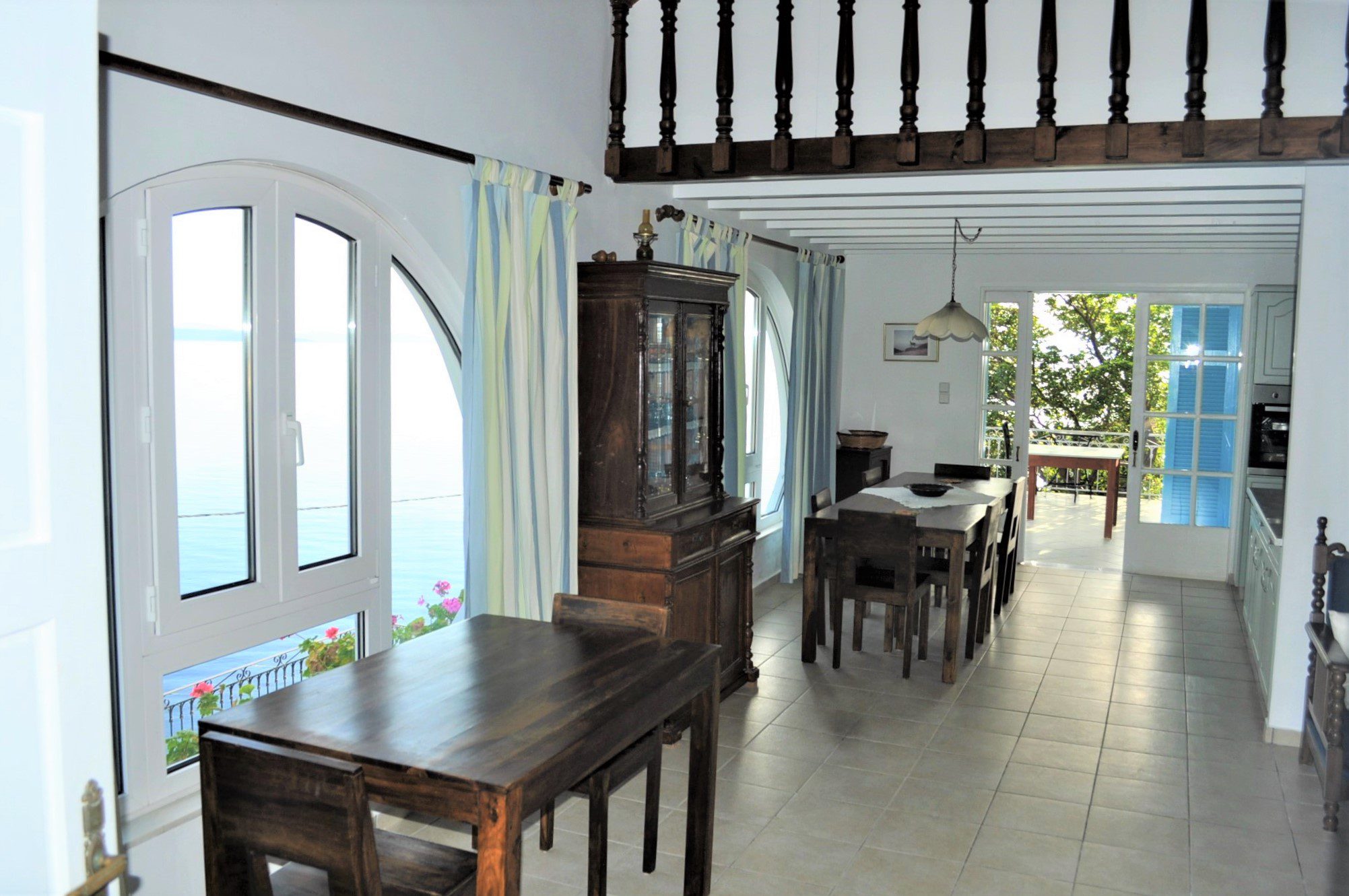 Interior living area of house for rent Ithaca Greece, Frikes