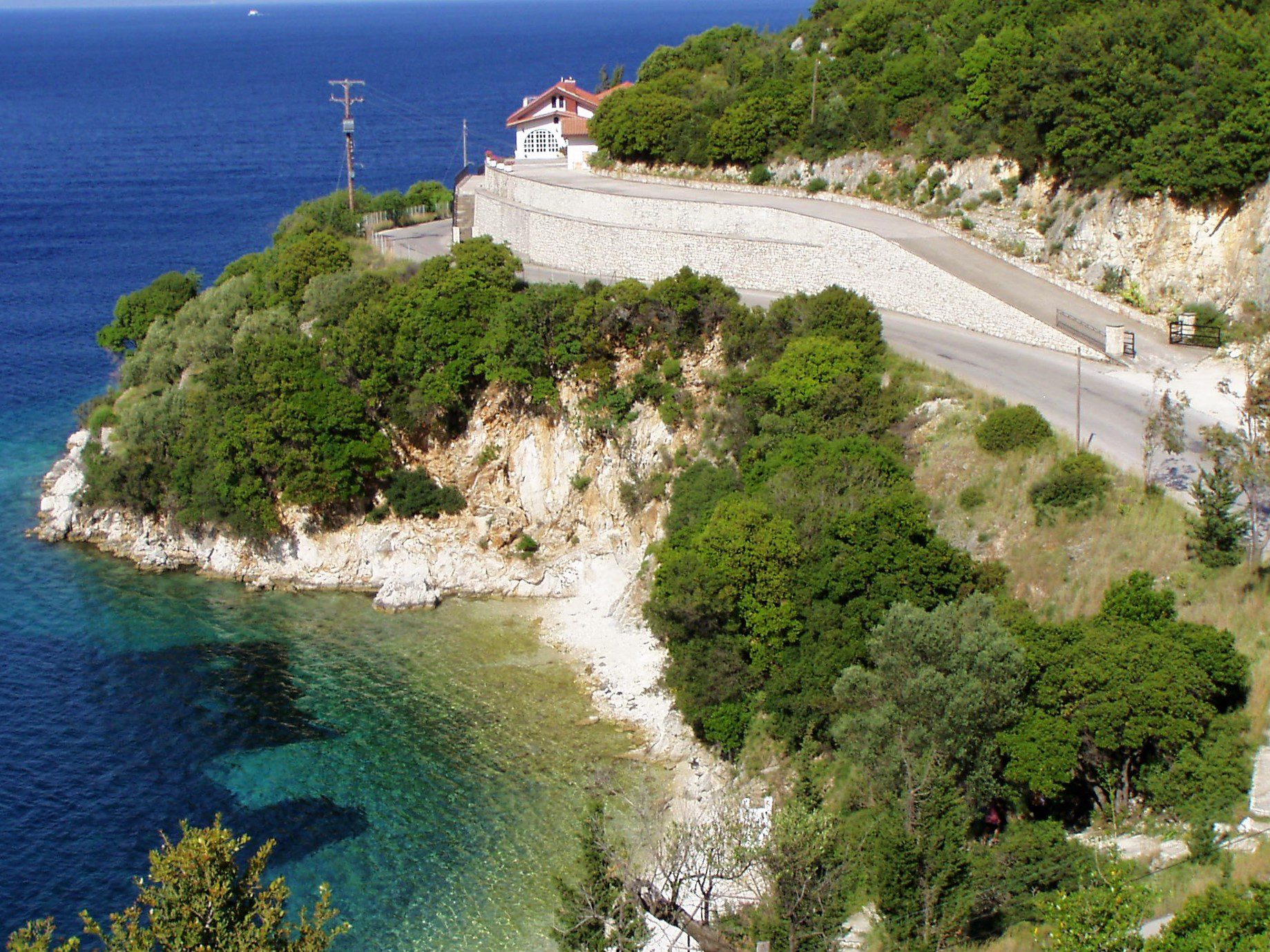 Aerial view of house for rent Ithaca Greece, Frikes