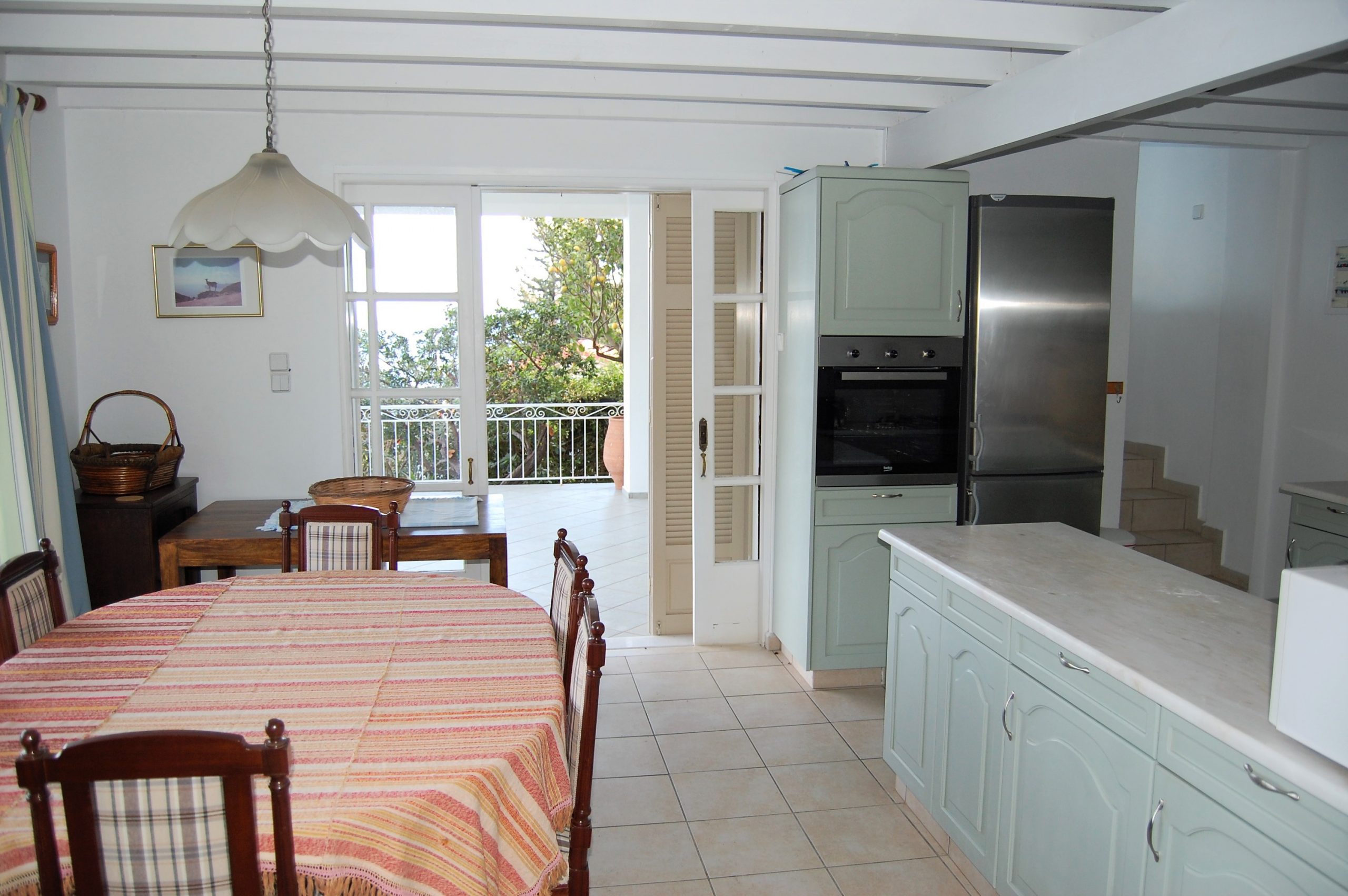 Interior living area of house for rent Ithaca Greece, Frikes