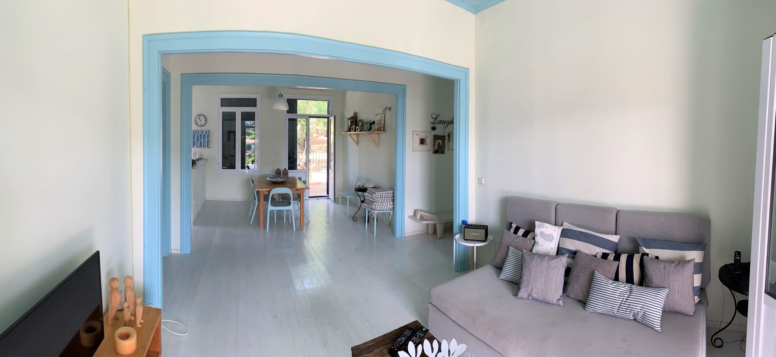 Living room area of holiday house for rent on Ithaca Greece, Kolleri