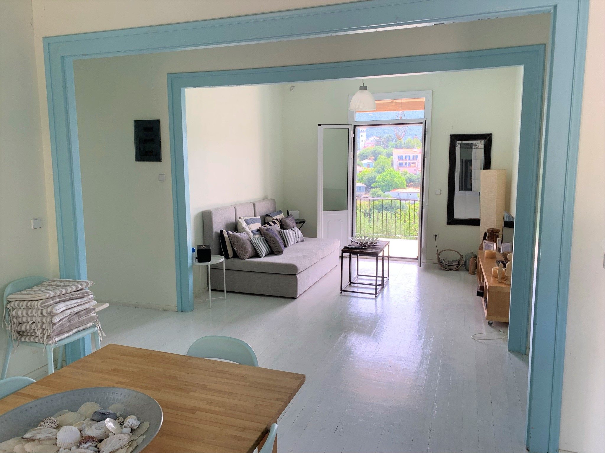 Living room area of holiday house for rent on Ithaca Greece, Kolleri