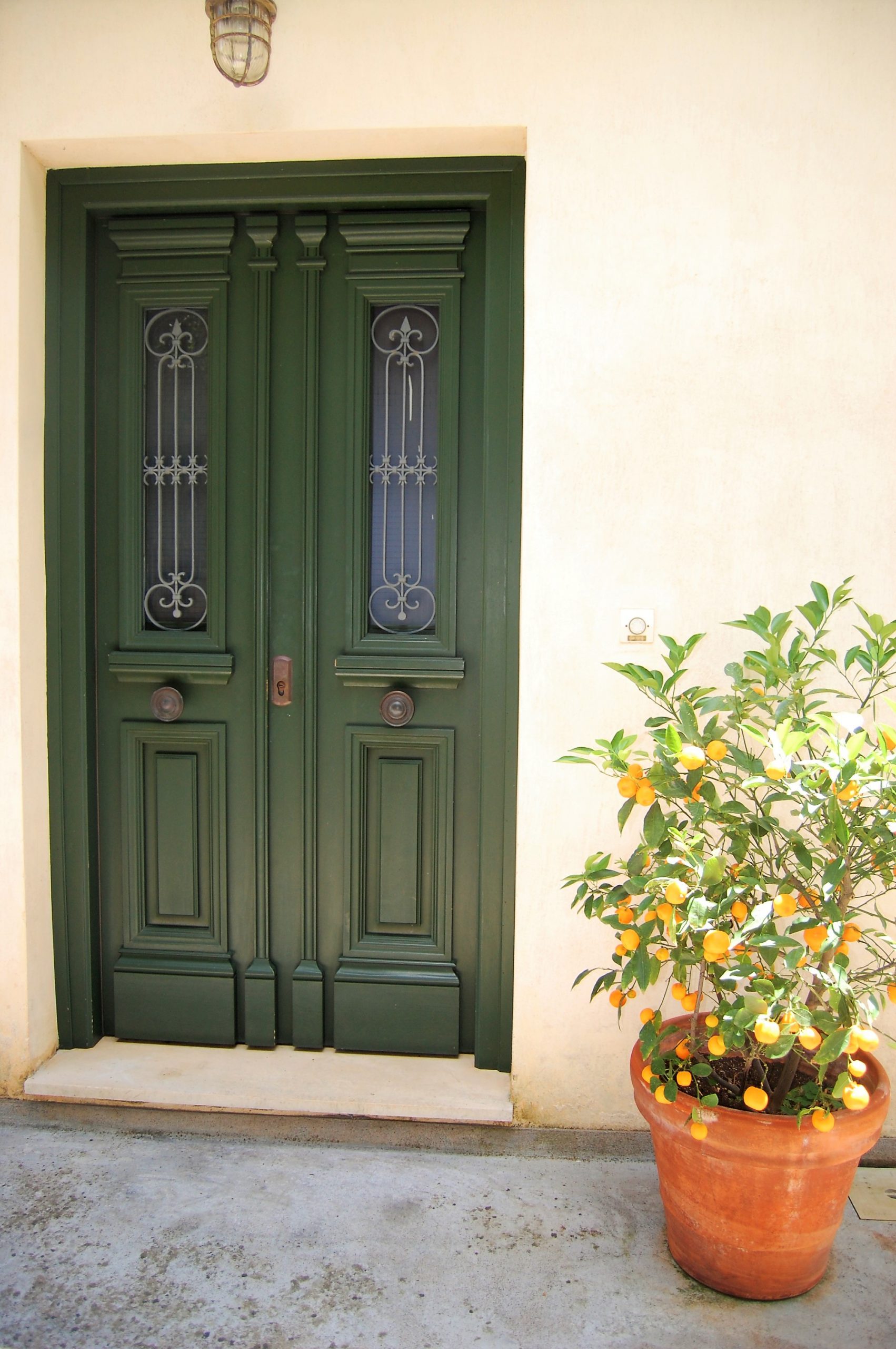 Front door of house with pool for sale in Ithaca Greece, Perachori