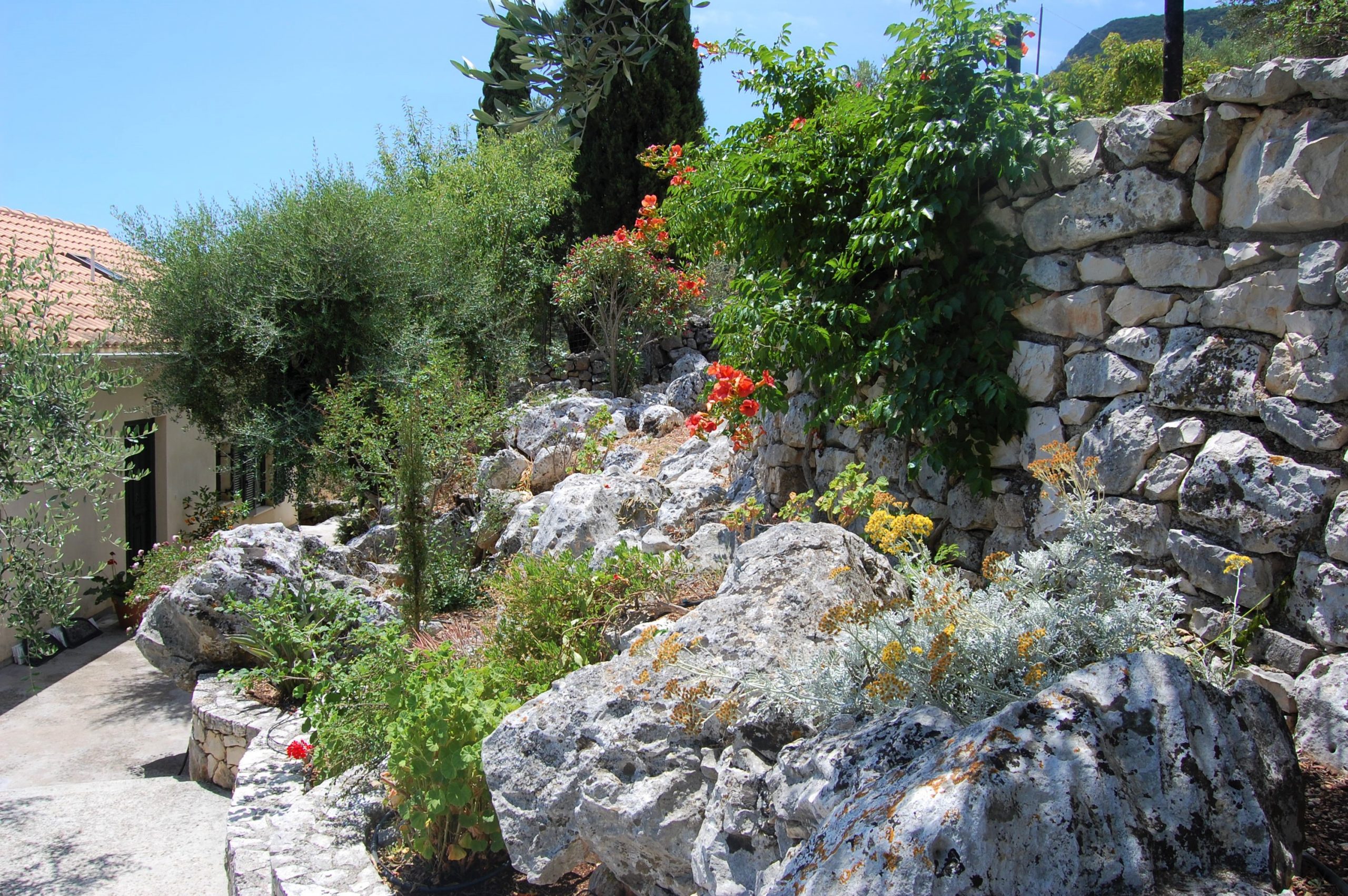 Outside area of house with pool for sale in Ithaca Greece, Perachori