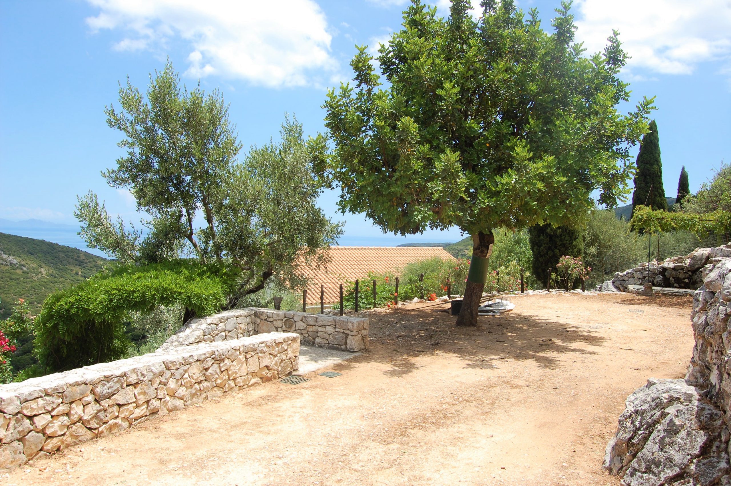 Private driveway of house for sale in Ithaca Greece, Perachori