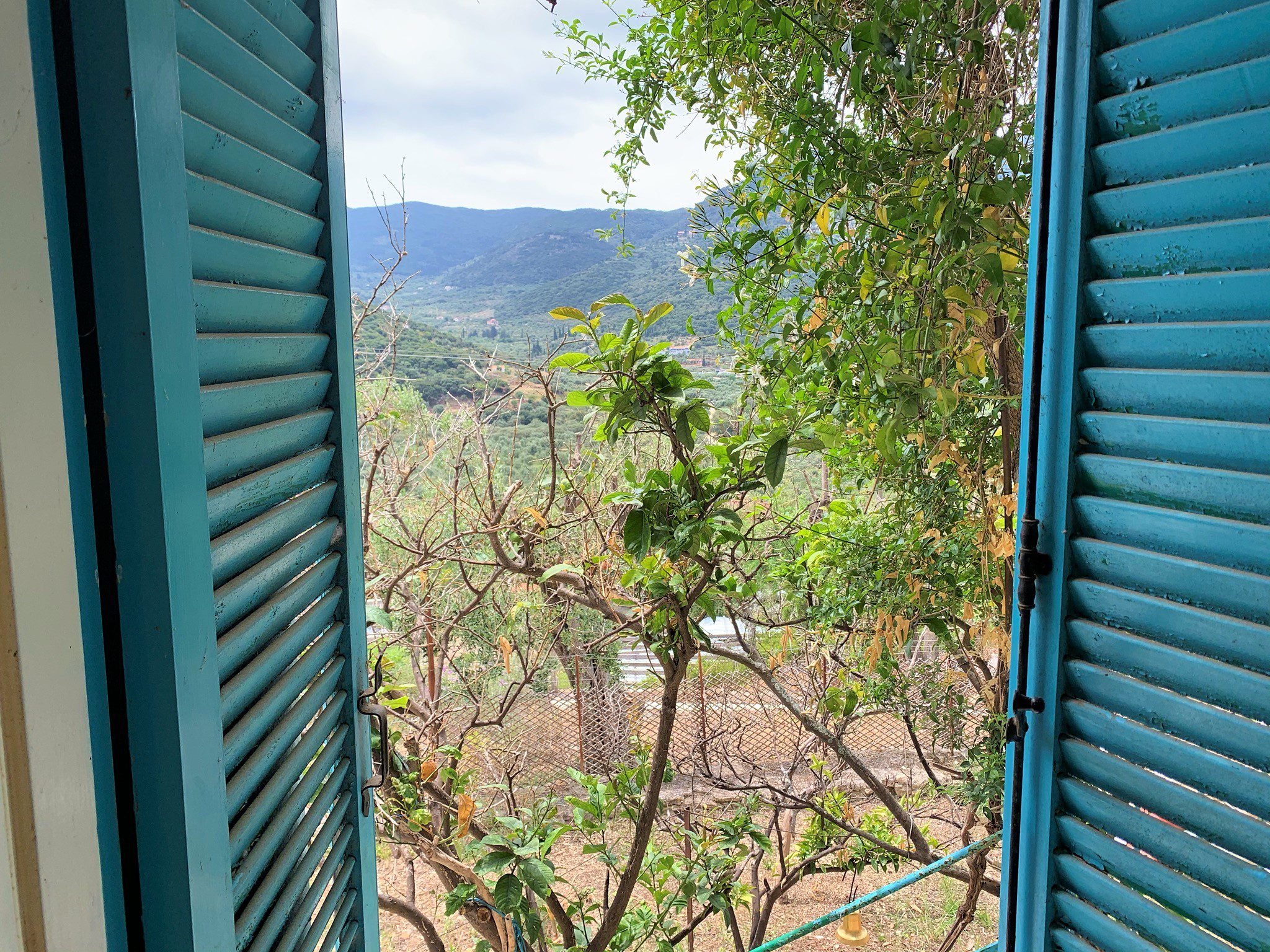 Views from bedroom window of house for sale in Ithaca Greece Vathi
