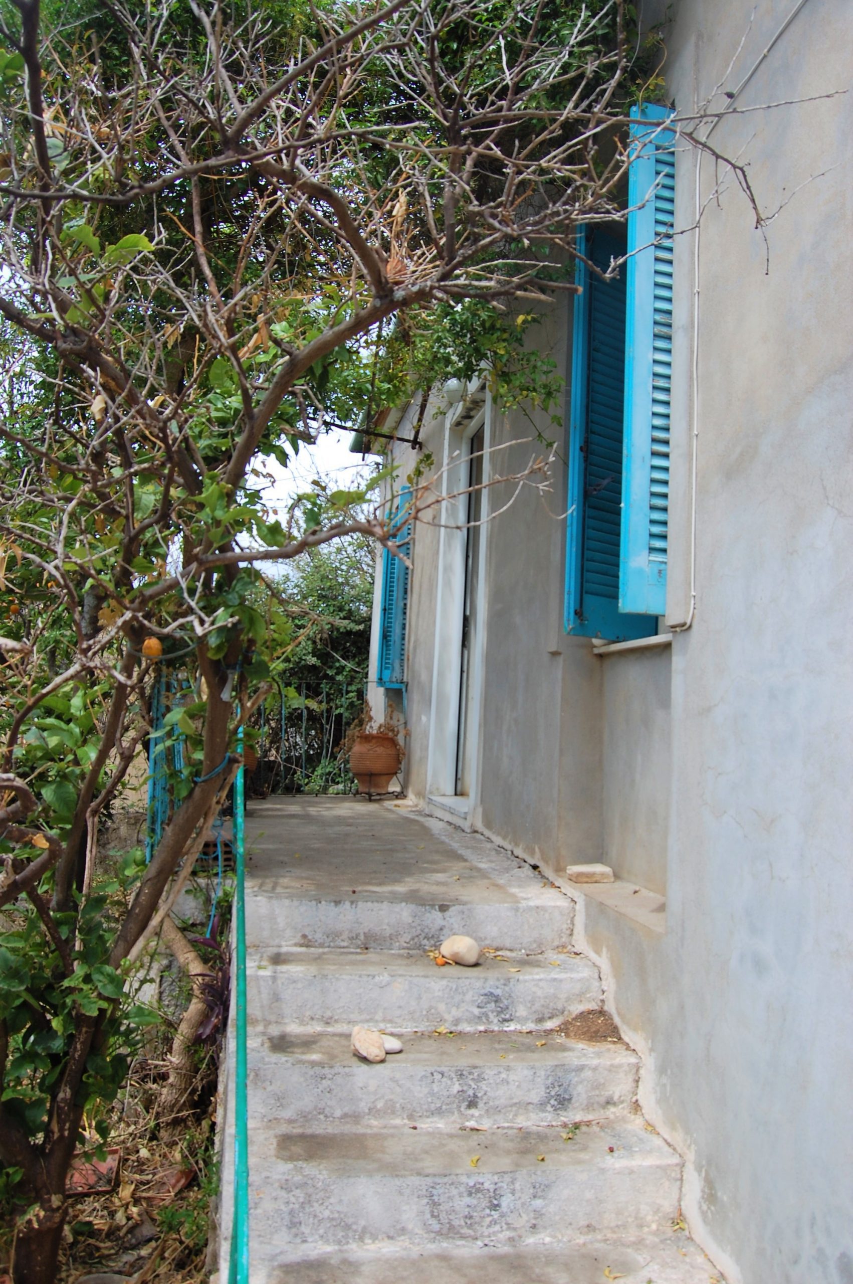 Front stairs of house for sale in Ithaca Greece Vathi