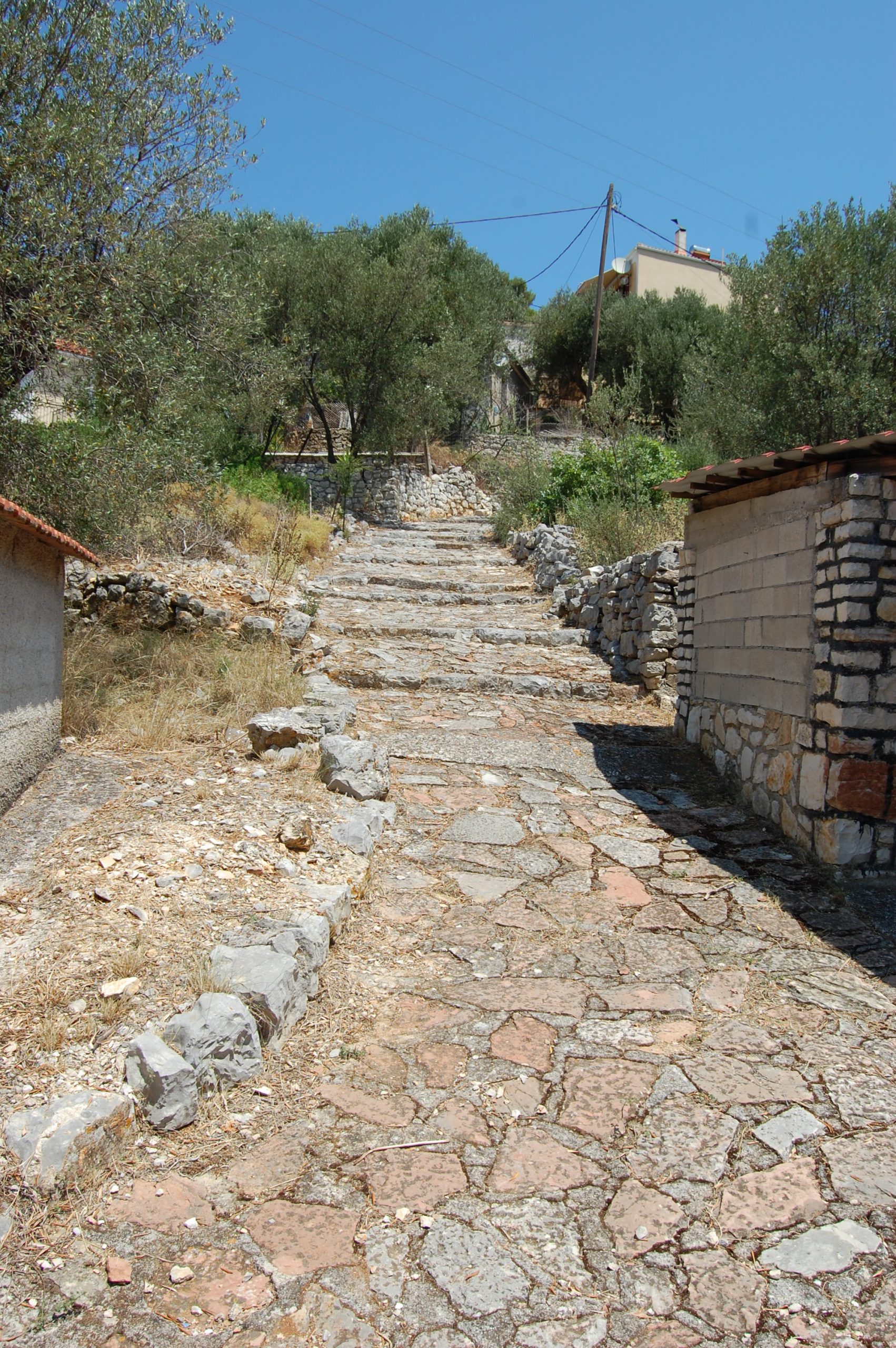 Walkway to house for sale in Ithaca Greece Vathi
