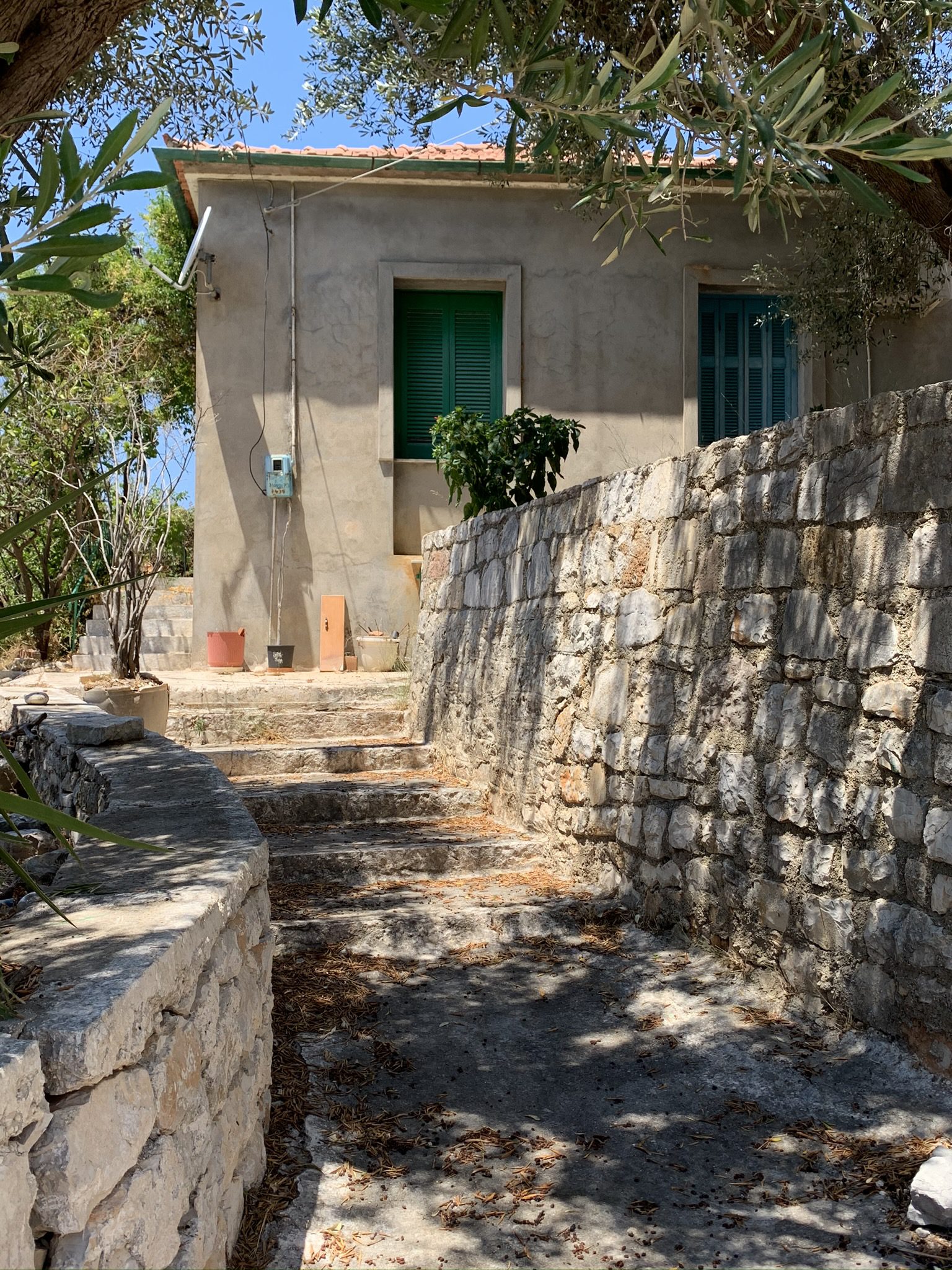 Exterior walkway of house for sale in Vathi Ithaca Greece