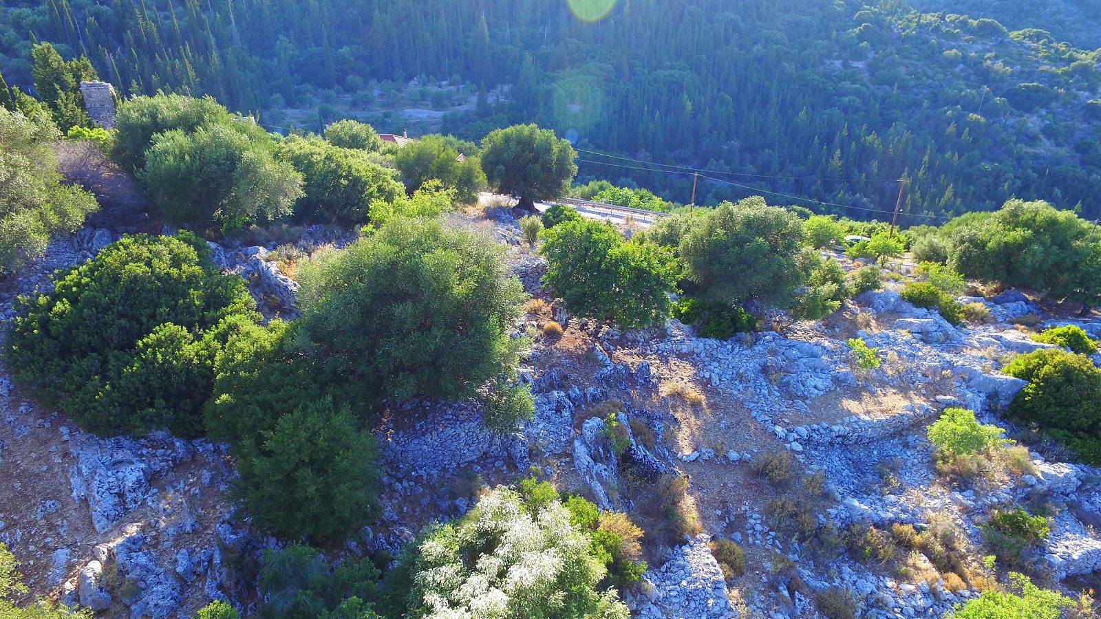 Landscape and terrain of property for sale in Ithaca Greece Perachori