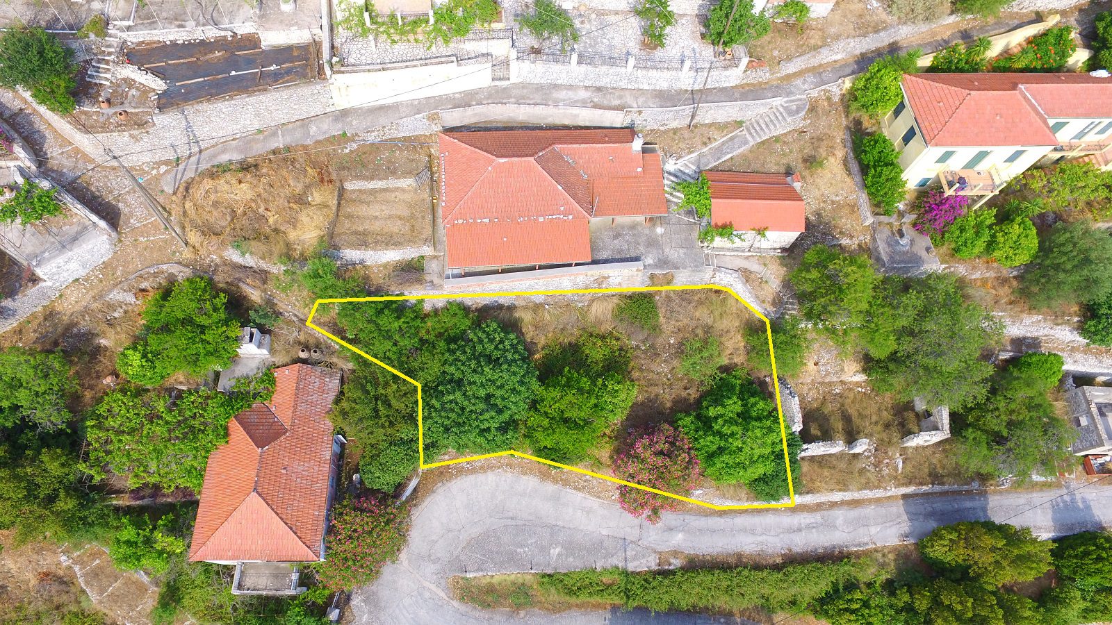 Aerial view of land for sale on Ithaca Greece, Exoghi