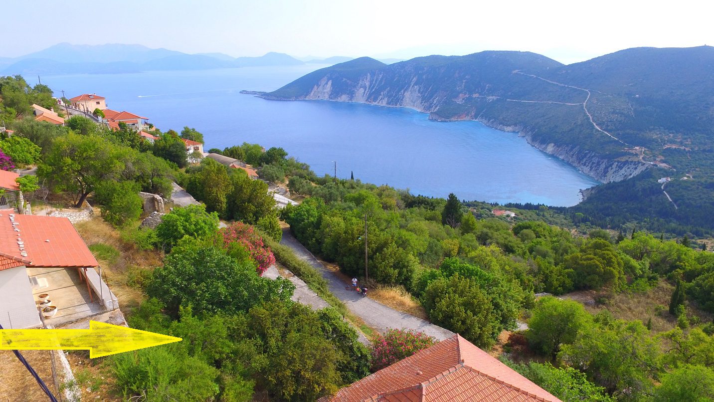 Aerial view of land for sale on Ithaca Greece, Exoghi
