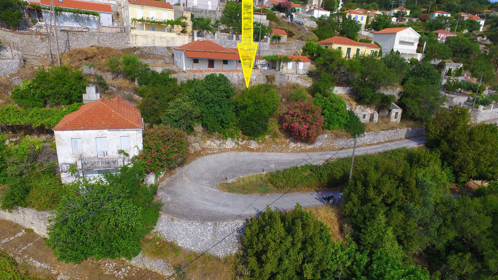 Aerial view of land for sale on Ithaca Greece, Exoghi